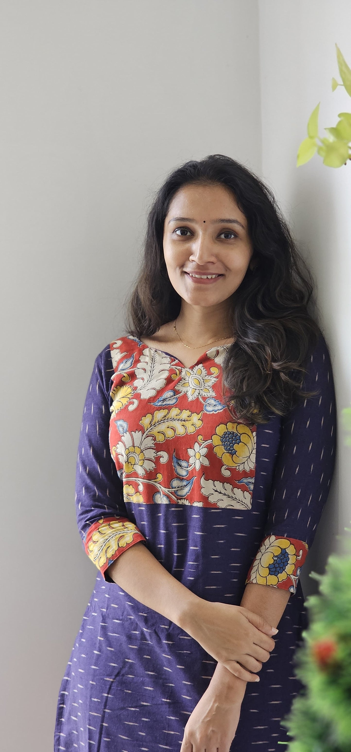 Sathya - Ikkat x Kalamkari Patchwork Kurta