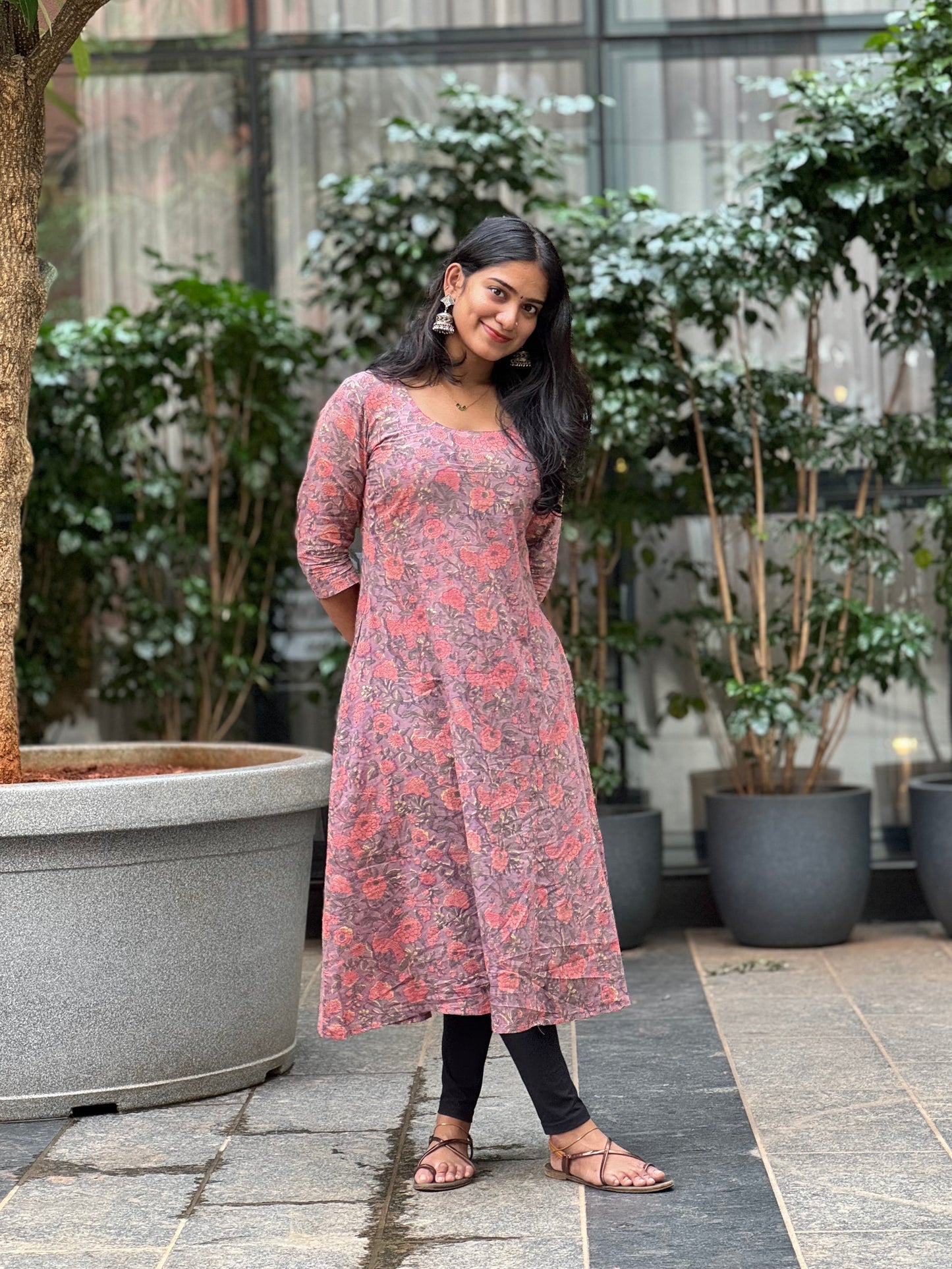 Alka - Sanganeri Handblock Printed A line Kurta