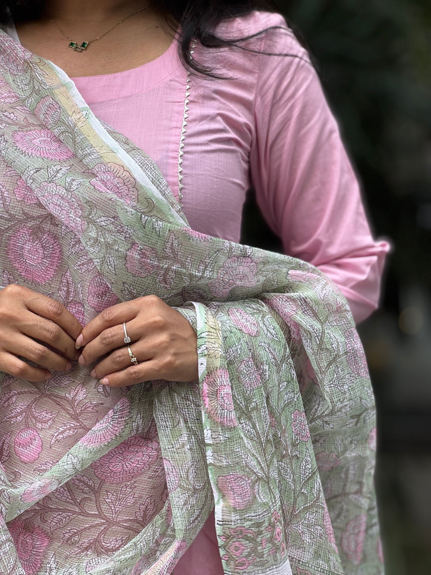 Mallika - Pure Cotton Kurta and Sanganeri Kota Dupatta Set