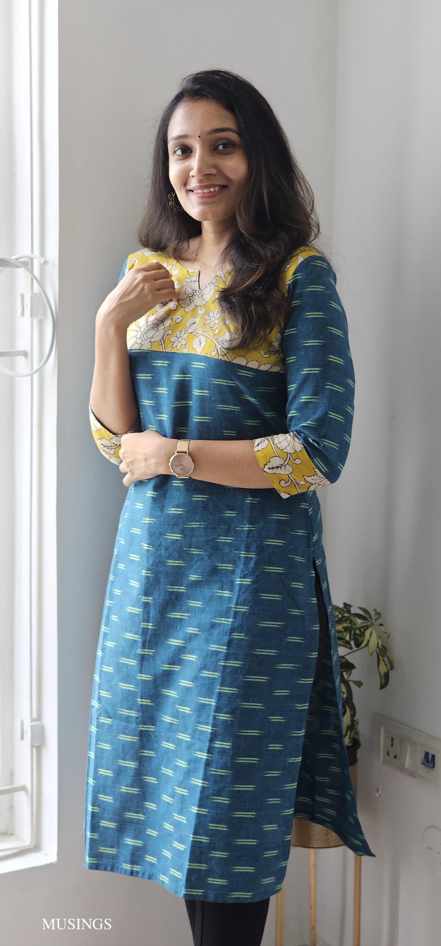 Chandana - Ikkat x Kalamkari Kurta