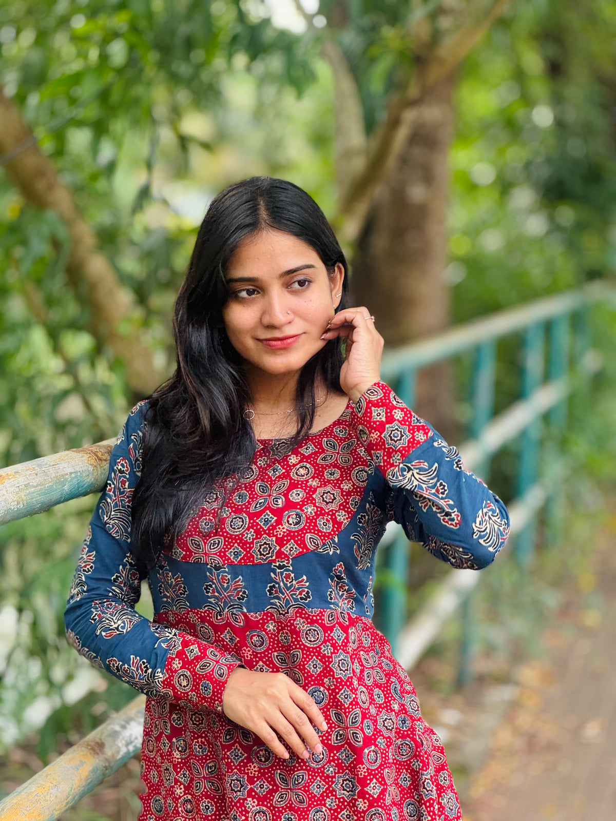 Mantra - Ajrakh Fusion A line Kurta