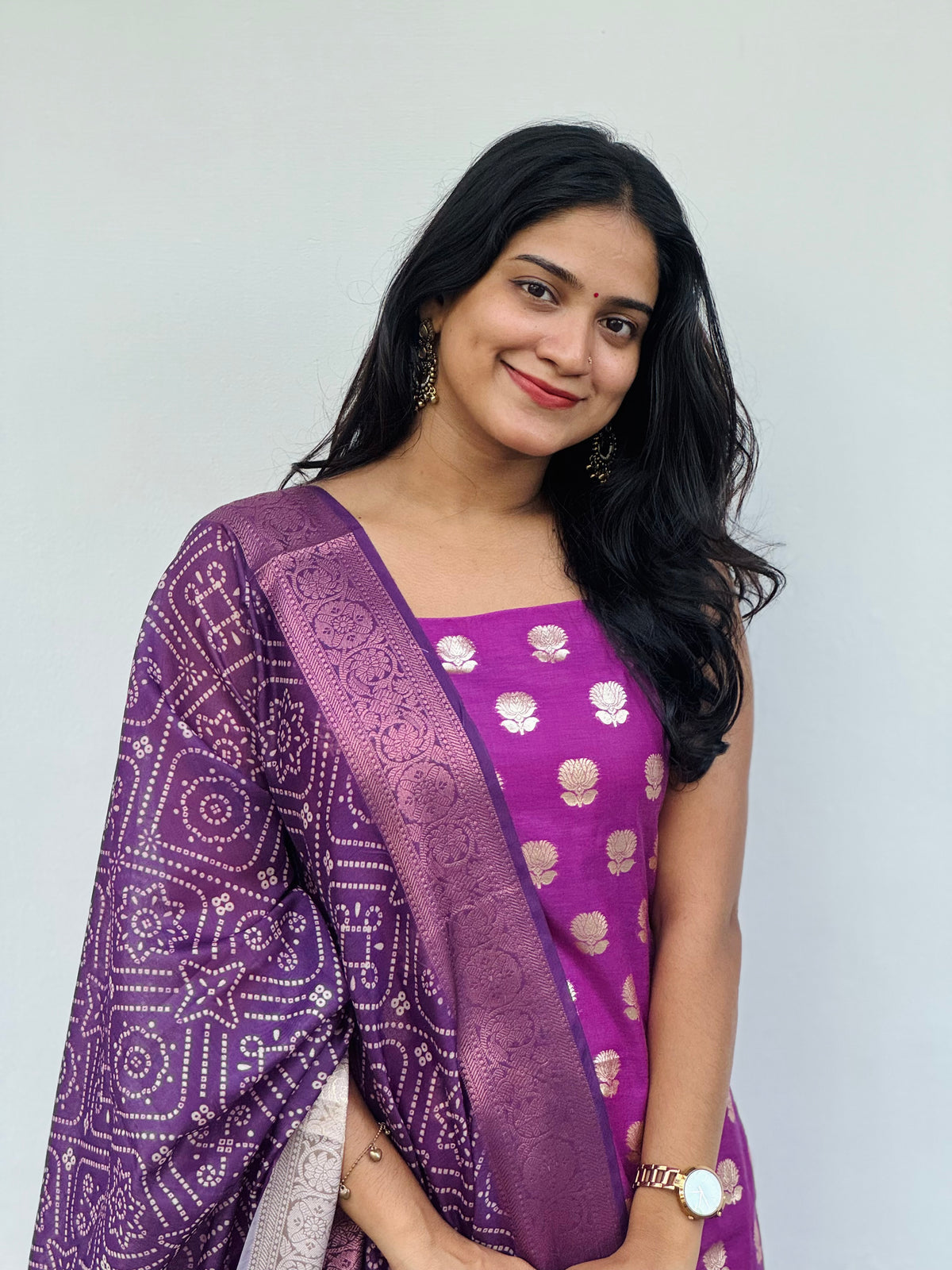 Raaga - Purple Semi Banarasi Silk Suit