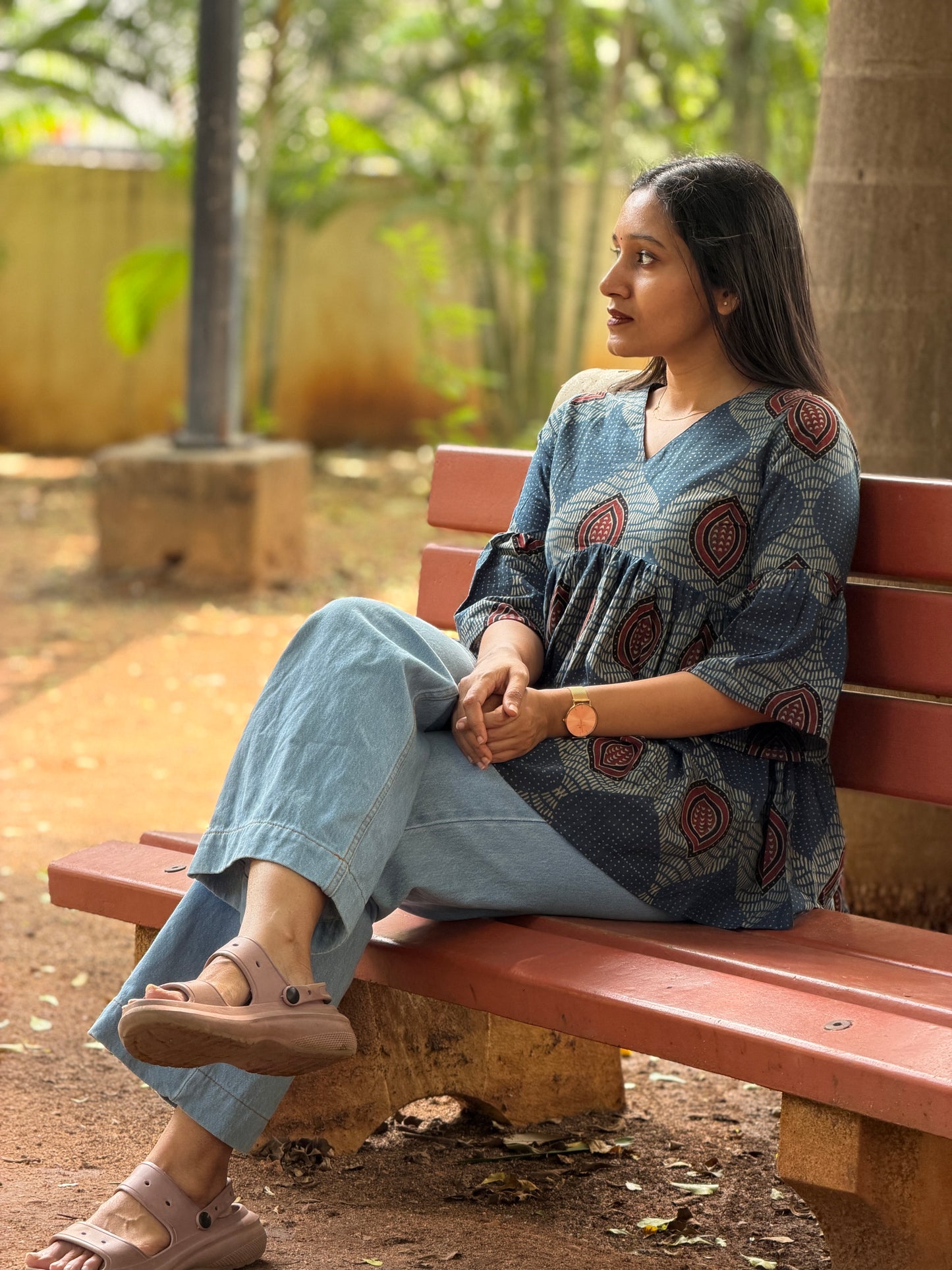 Kaathadi - Ajrakh Natural Dyed Short Kurta