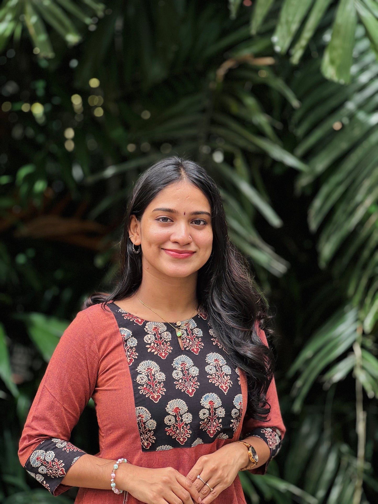 Salomi - Ajrakh x Handloom Fusion A line Kurta