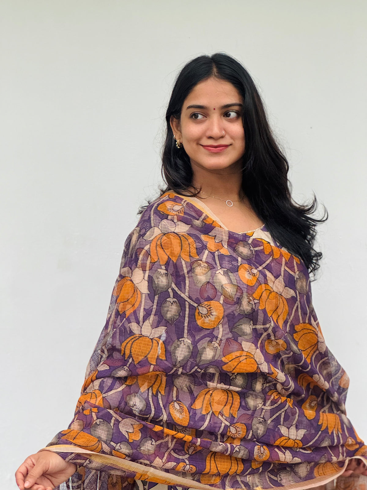 Kamala - Kota Block Printed Kalamkari Dupata