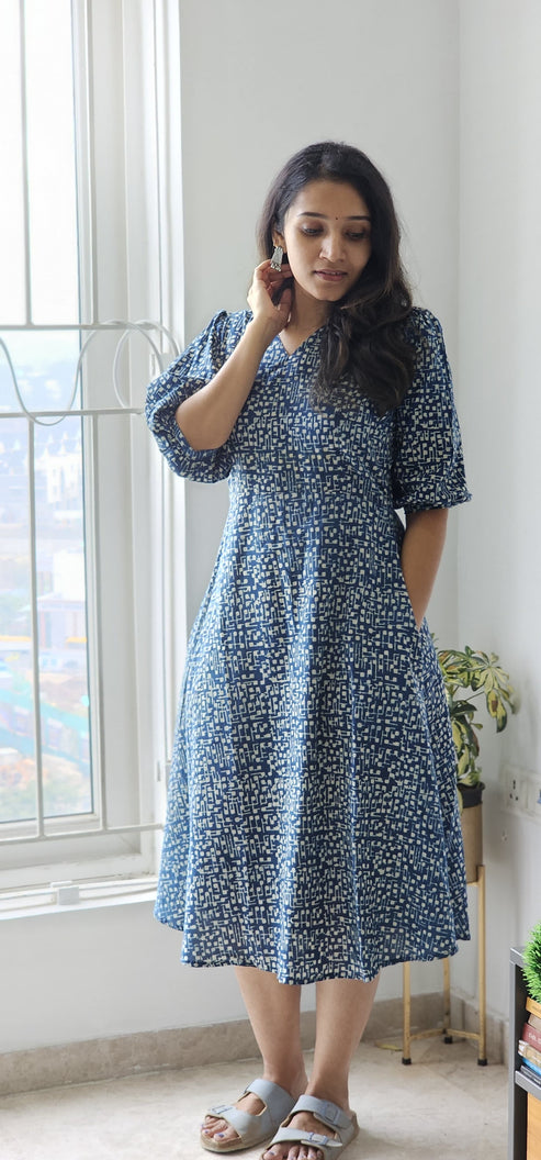 Indigo Ajrakh Tunic and Pant Set