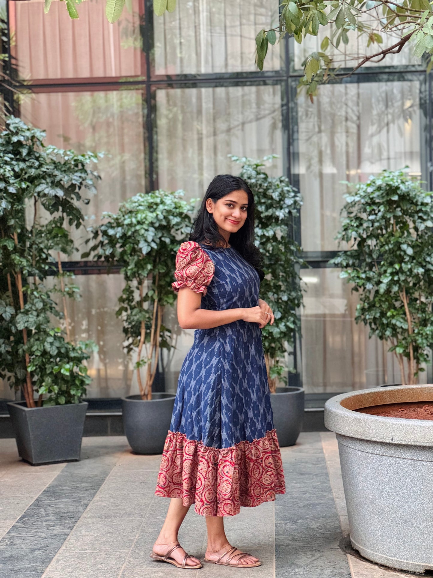 Rashi - Ikkat x Kalamkari Fusion Dress