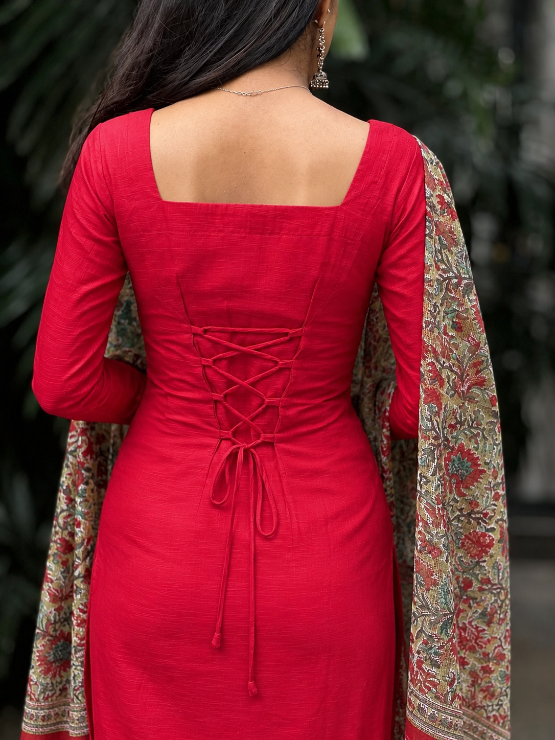 Gulmohar - Slub Cotton Kurta and Sanganeri Handblock Printed Dupatta Set