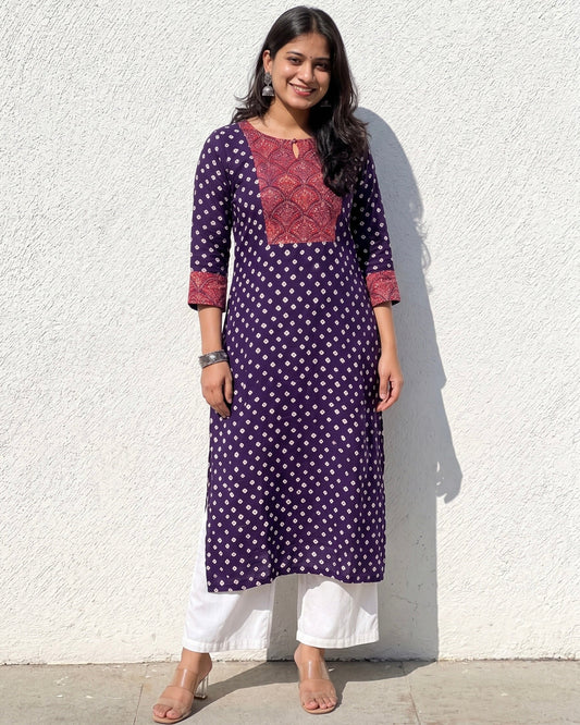 Komal - Bandhej x Ajrakh Fusion Kurta