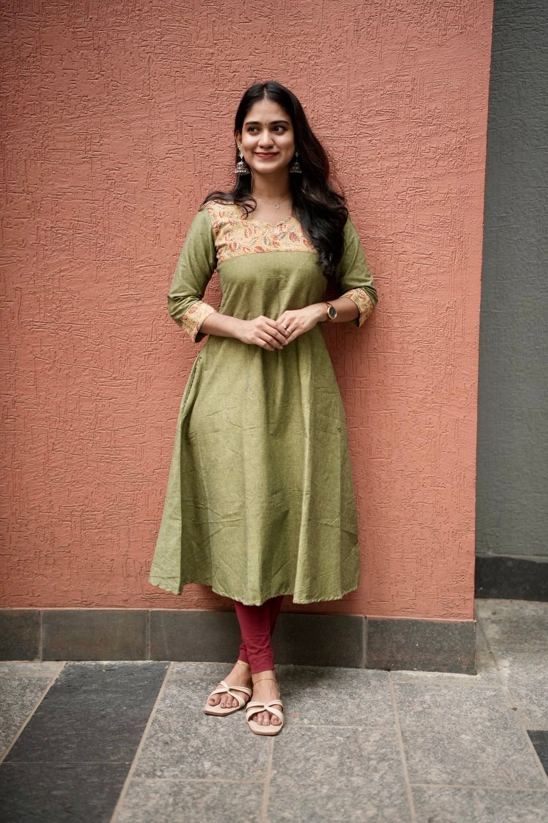 Ilai - Kalamkari x Handloom Fusion A line Kurta.