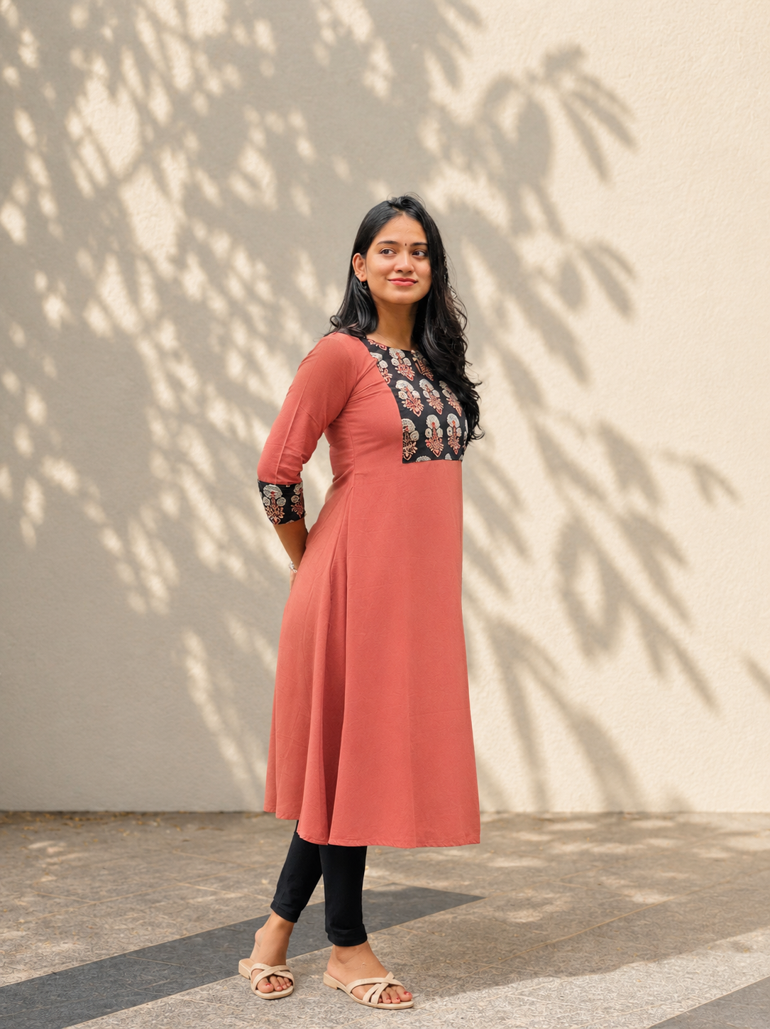 Salomi - Ajrakh x Handloom Fusion A line Kurta