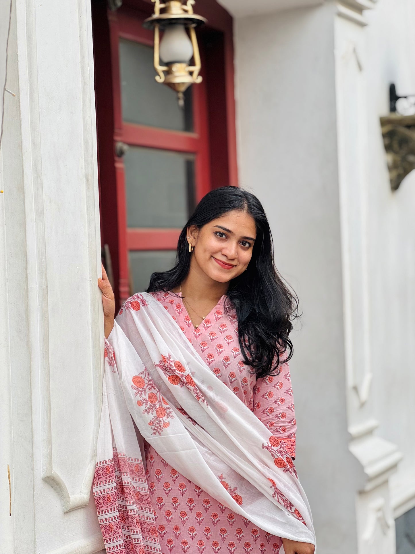 Farida - Sanganeri Handblock Printed Cotton Kurta Set