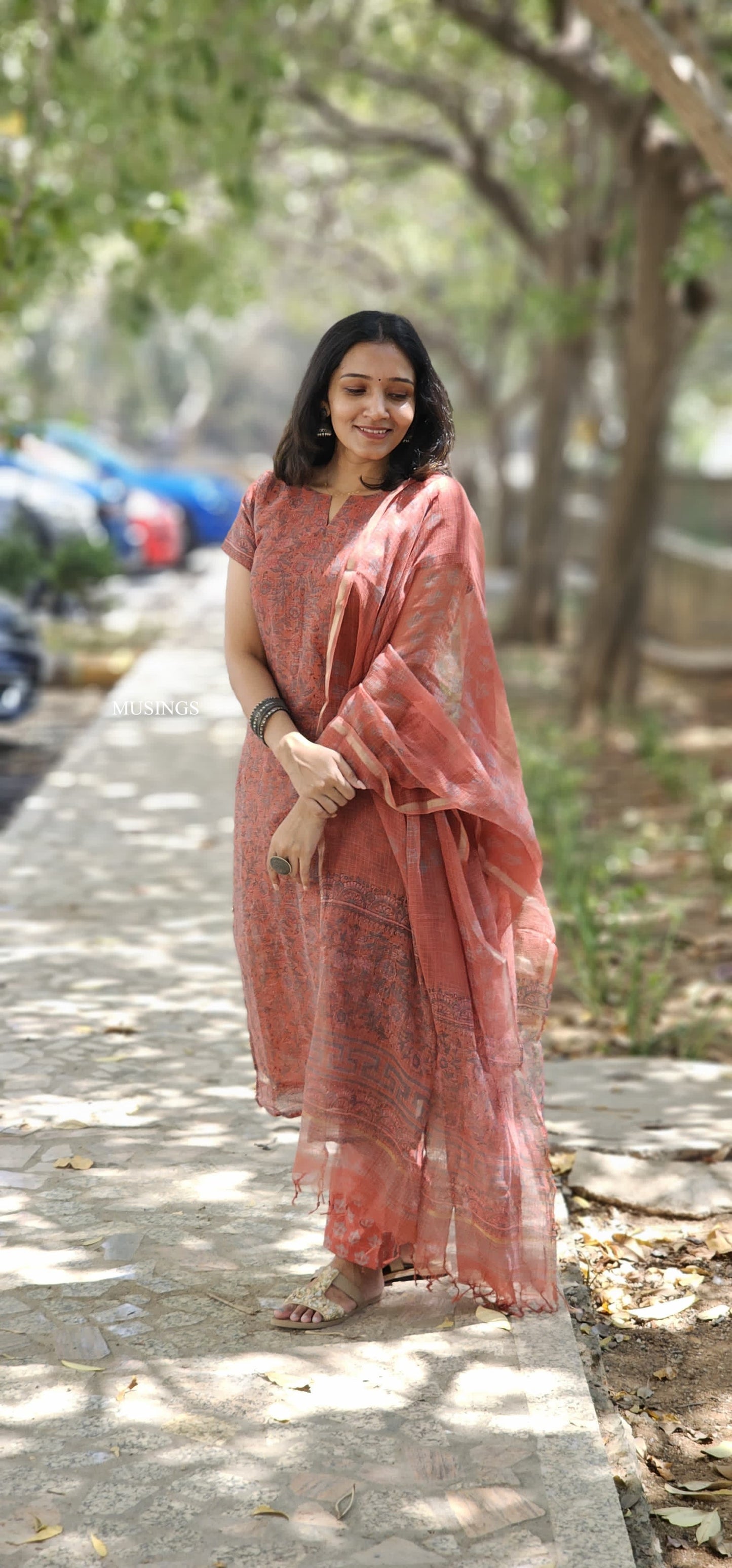 Madhura -  Natural Dyed Kota Sanganeri Hand-block Printed Kurta set