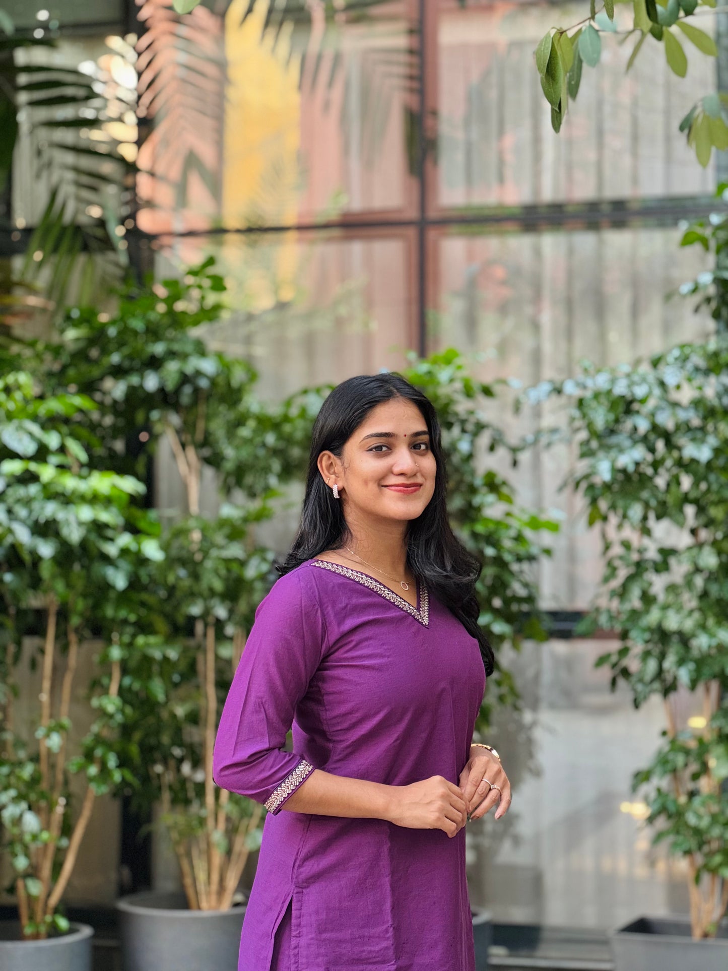 Vamika - Purple Chanderi Silk Kurta