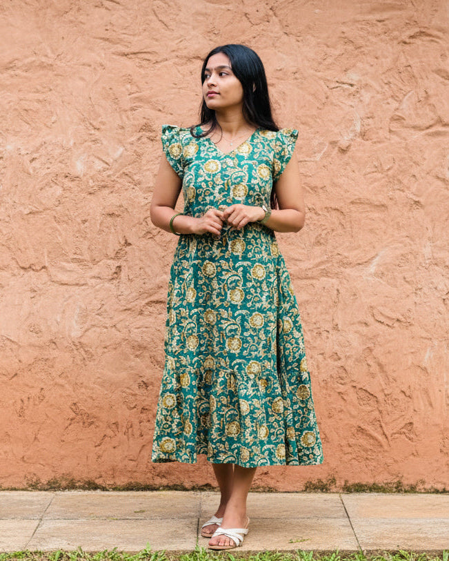 Alya - Sanganeri Handblock Printed Dress