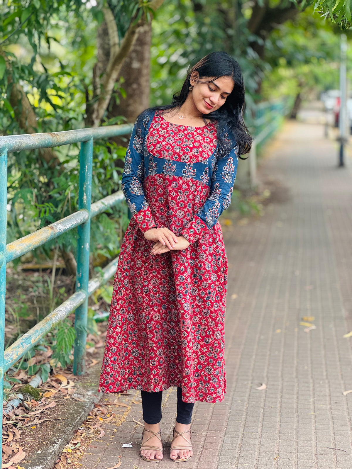 Mantra - Ajrakh Fusion A line Kurta