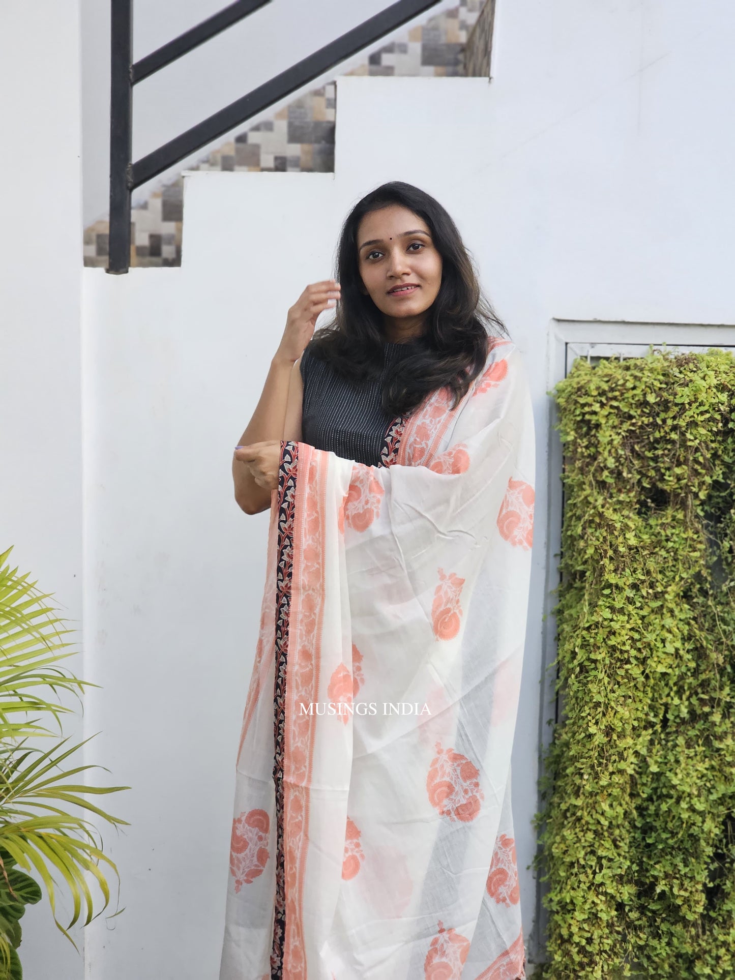 Tara - Kantha Stitched Kurta with Patchwork Dupata