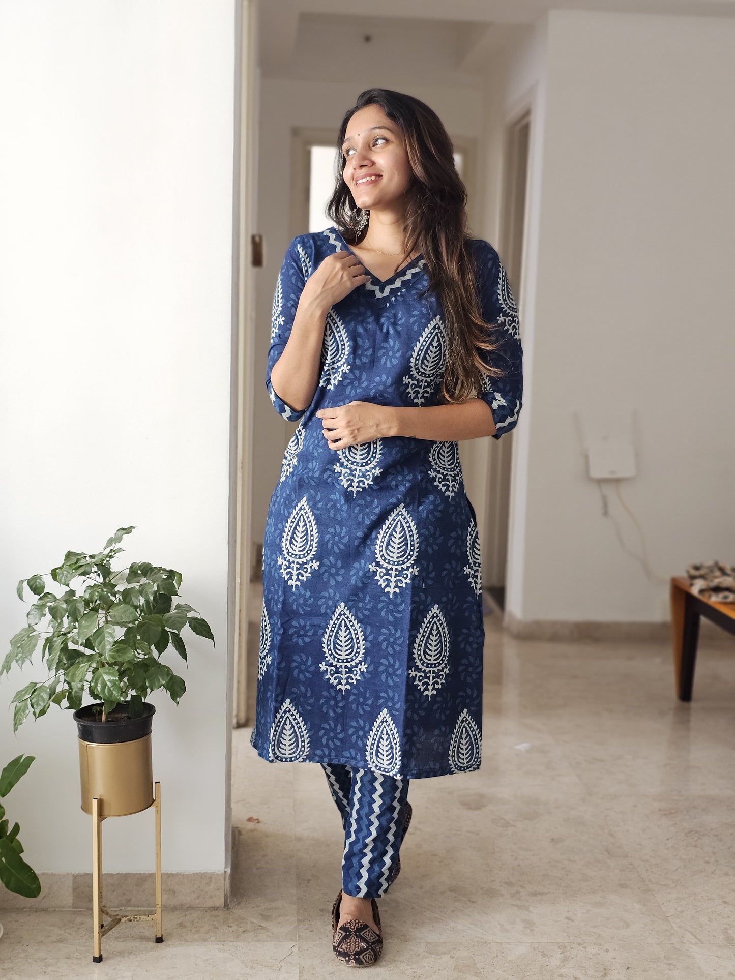 Aakriti - Indigo handblock print