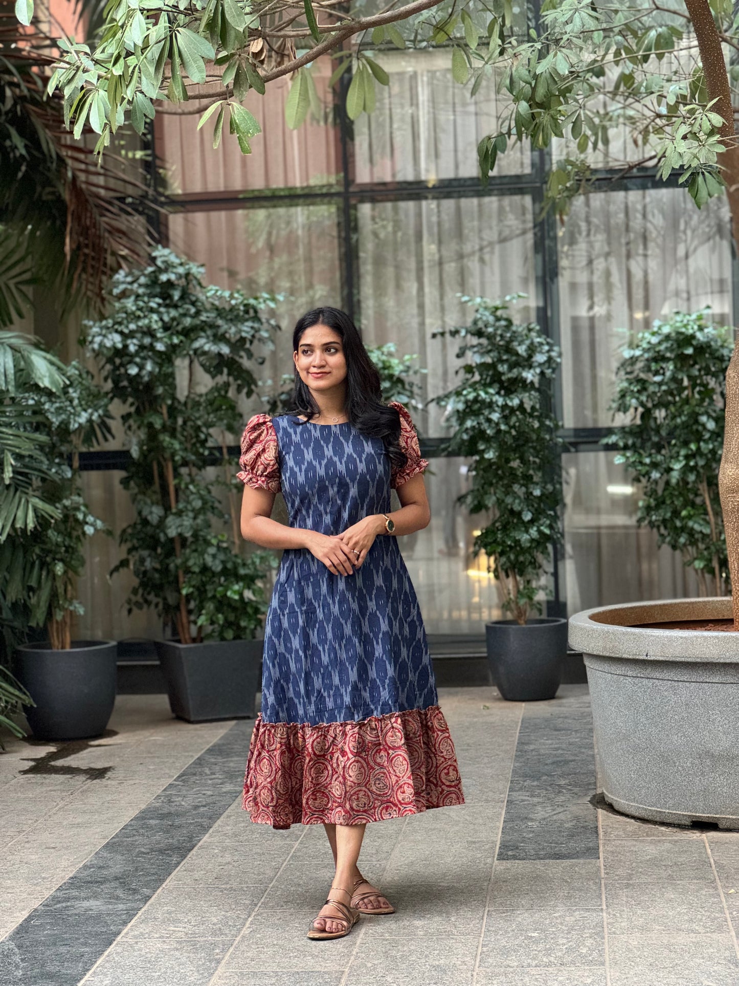 Rashi - Ikkat x Kalamkari Fusion Dress
