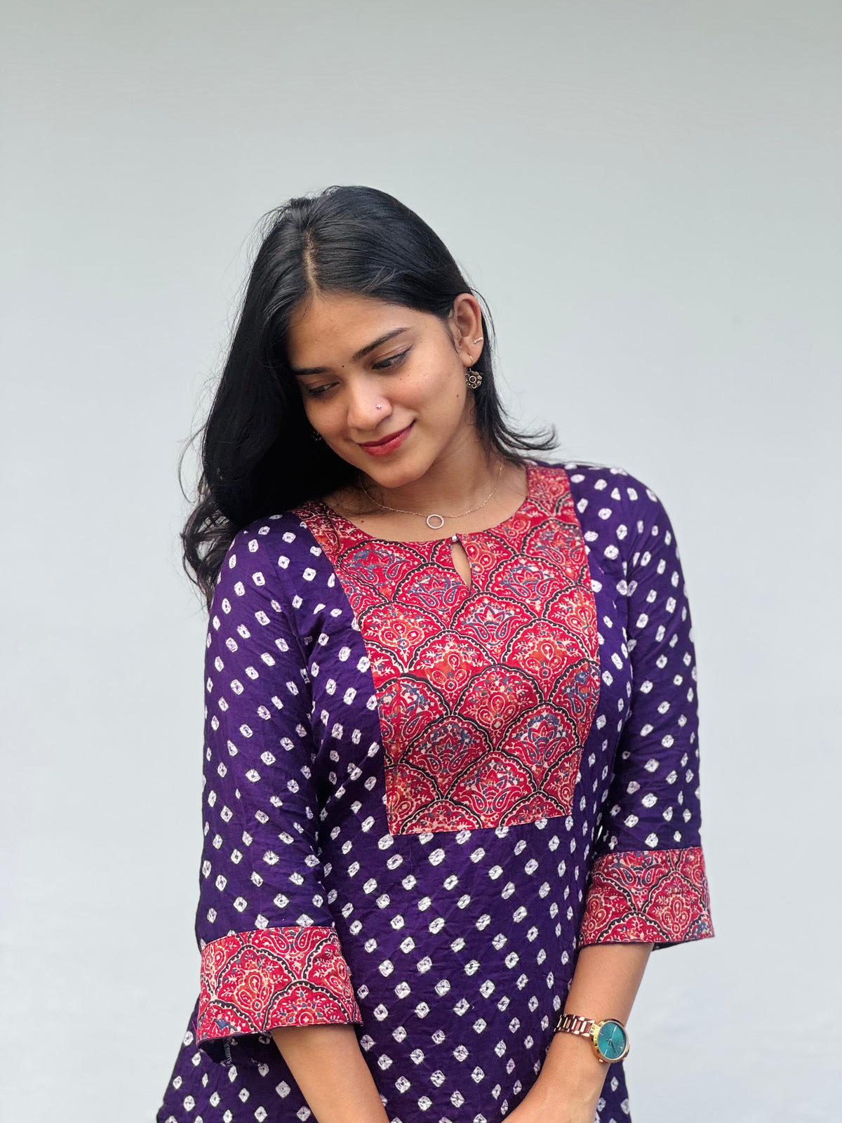 Komal - Bandhej x Ajrakh Fusion Kurta