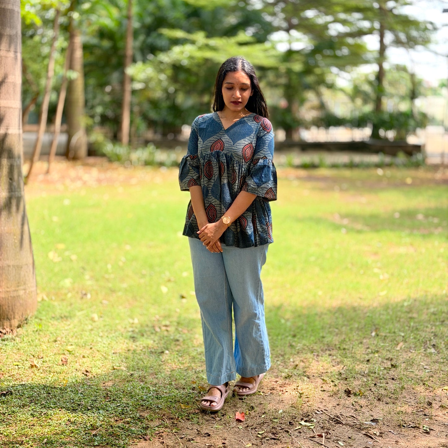 Kaathadi - Ajrakh Natural Dyed Short Kurta