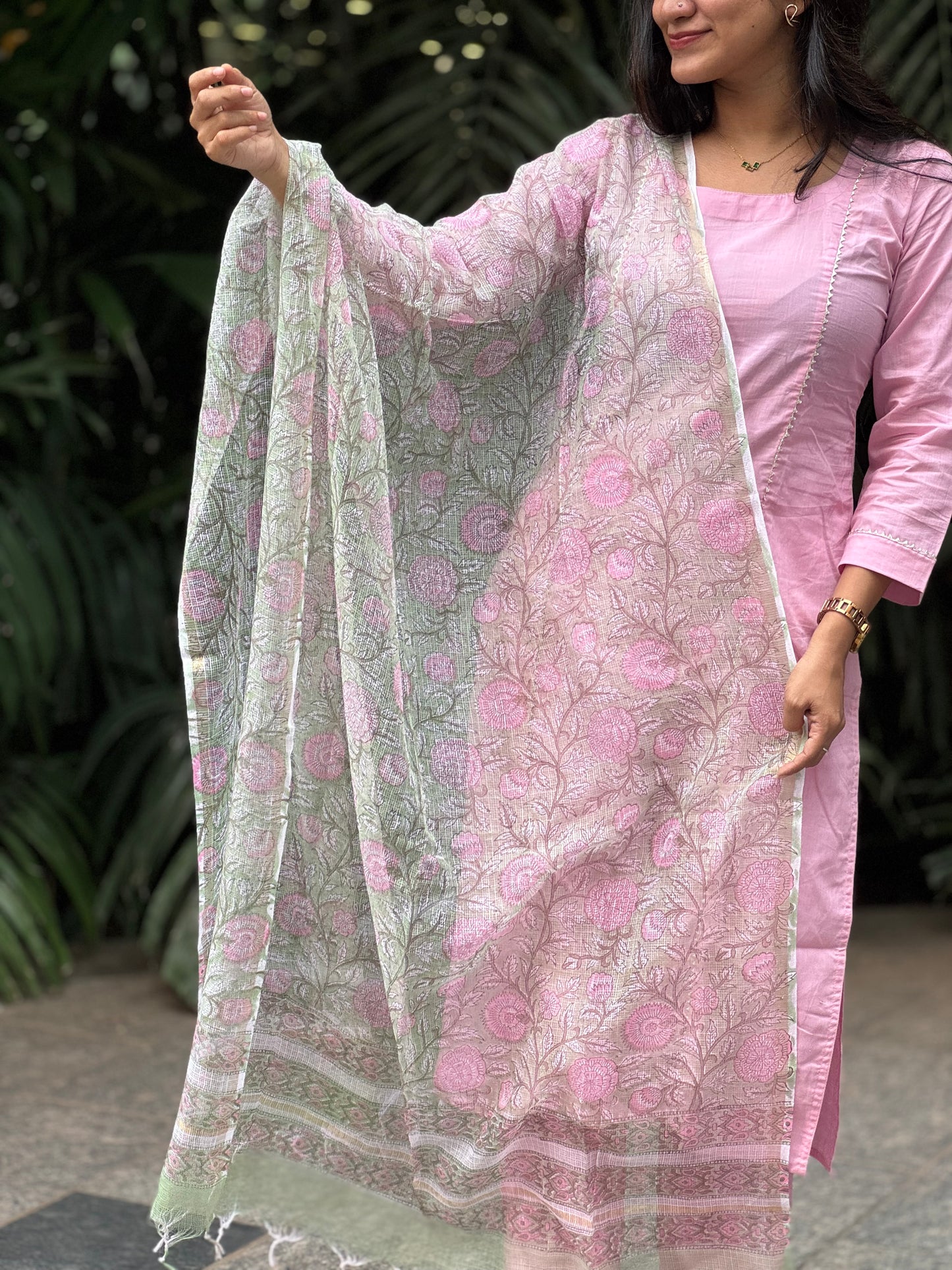 Mallika - Pure Cotton Kurta and Sanganeri Kota Dupatta Set