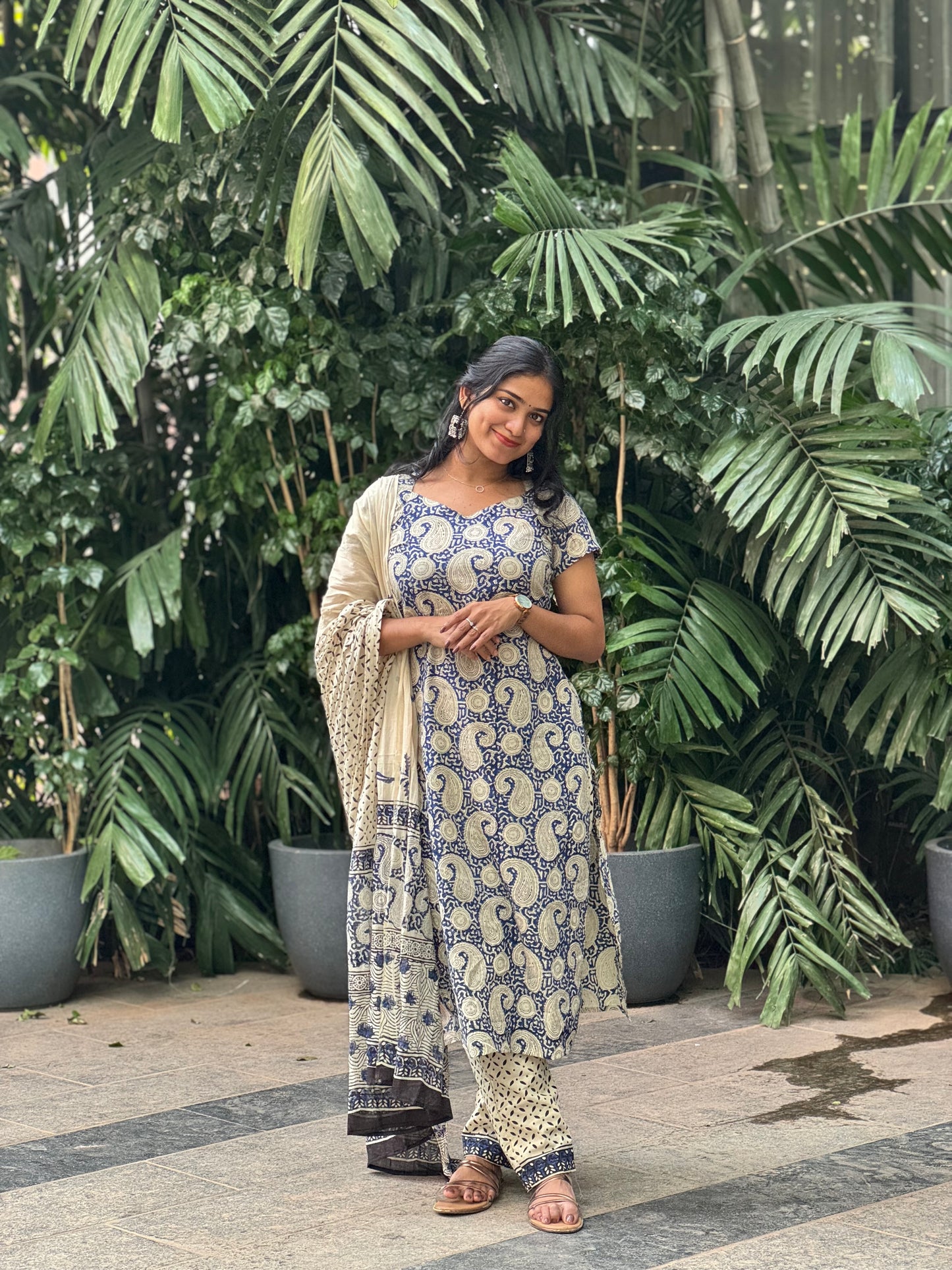 Neelima - Sanganeri Handblock Printed Cotton Kurta Set