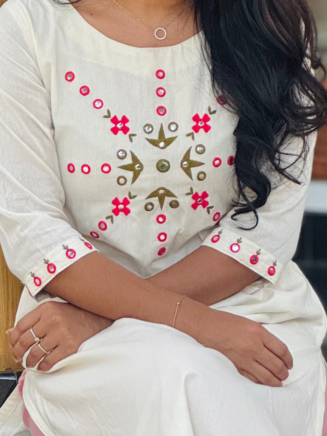 Laya - Embroidered White Straight Kurta