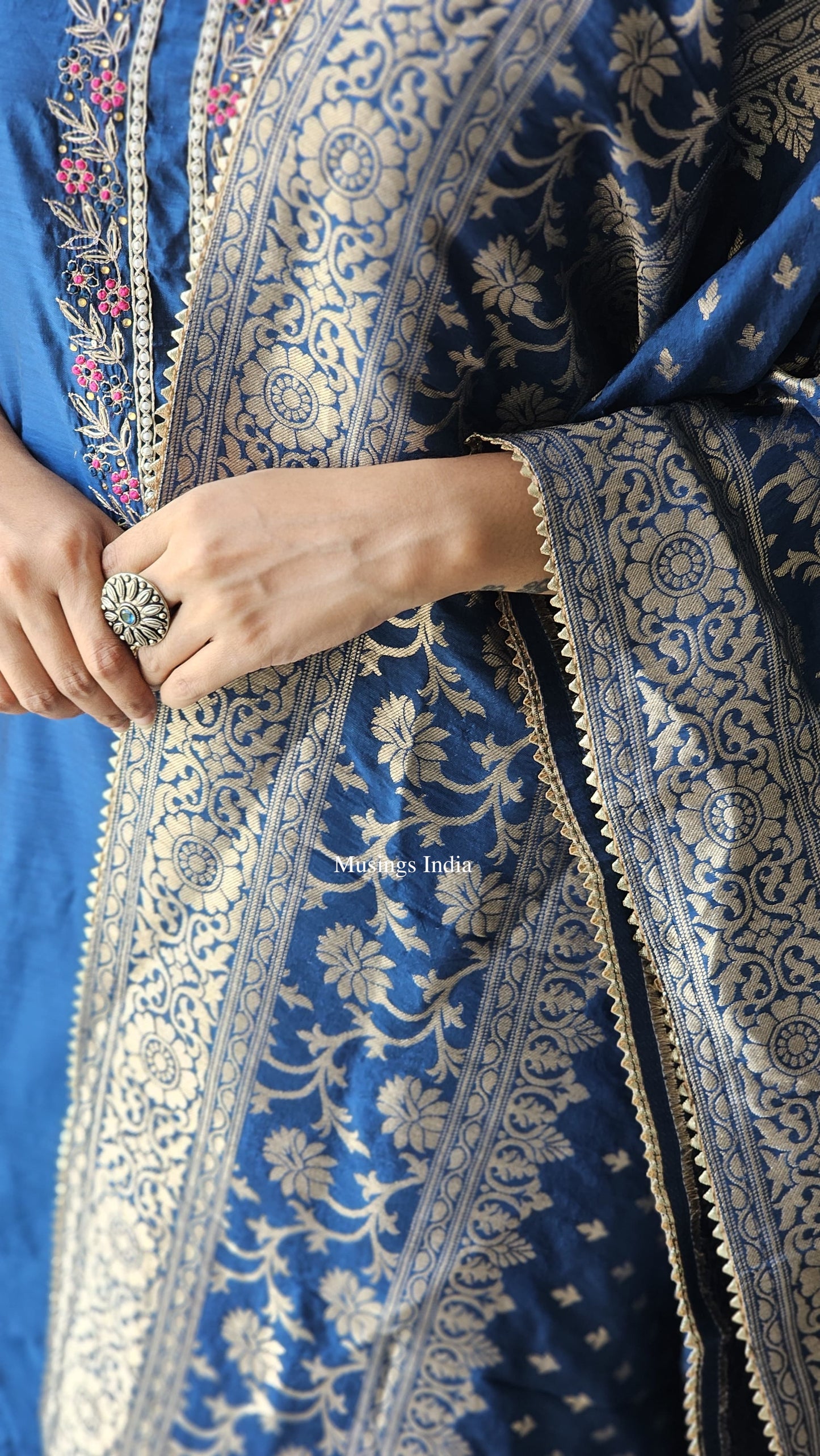 Neela - Zardosi x Banarasi Chanderi Silk Suit