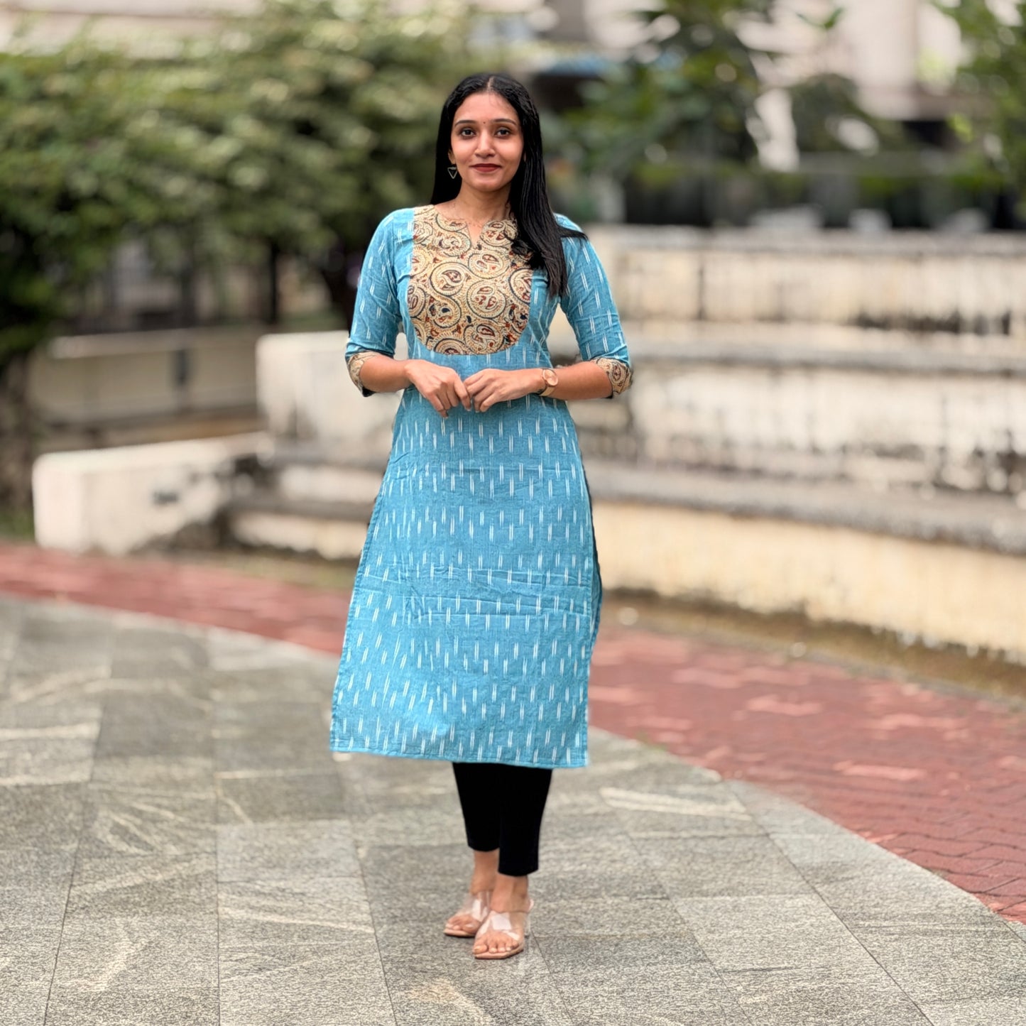 Manvi - Ikkat x Kalamkari Fusion Kurta