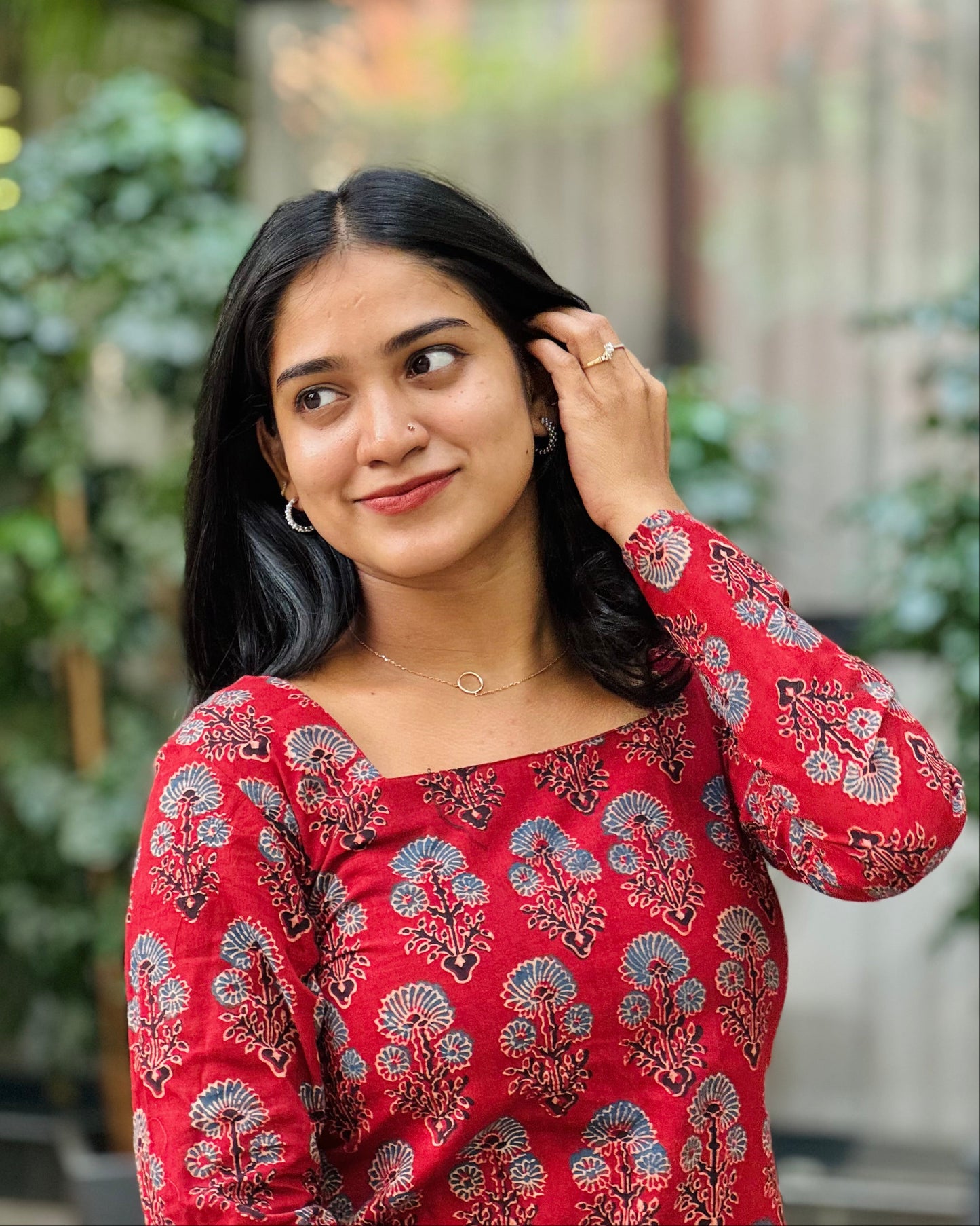 Nadia - Ajrakh Handblock Print Short Kurta