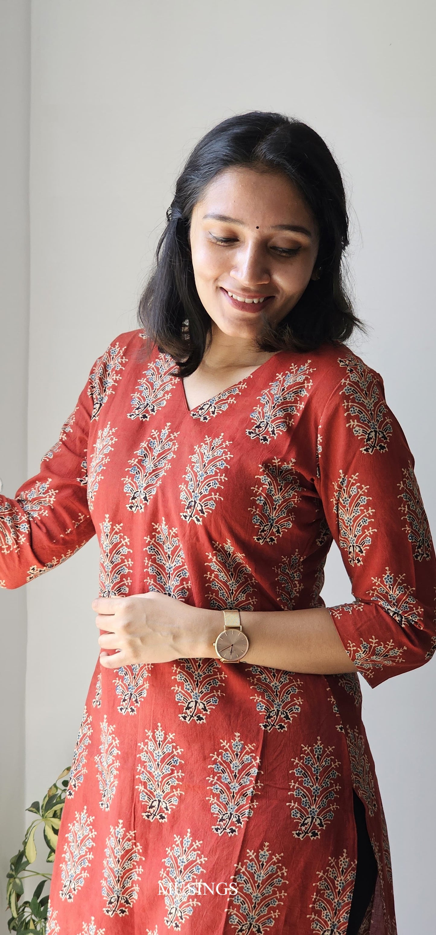 Paavai - Ajrakh Handblock Printed Kurta