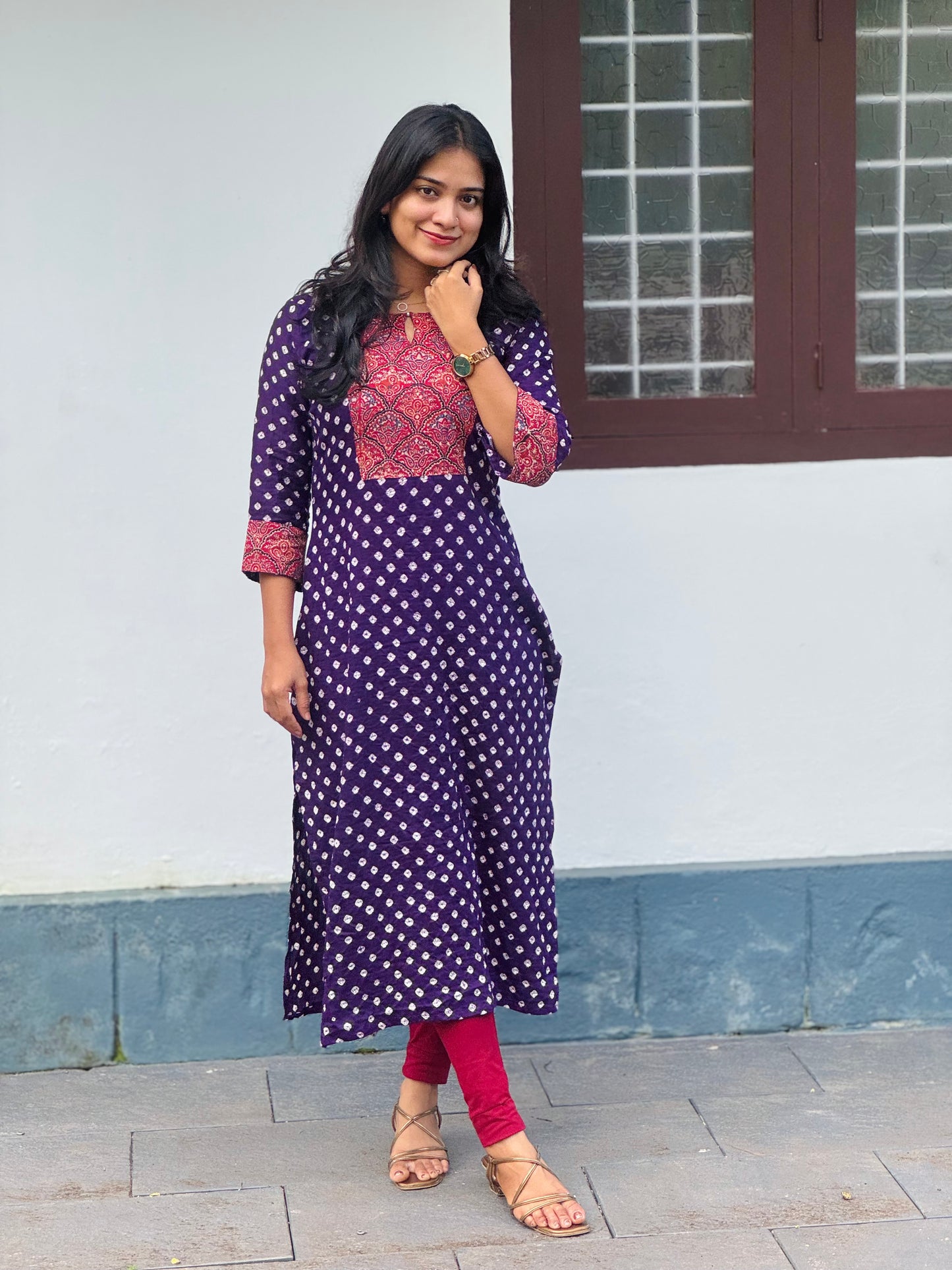 Komal - Bandhej x Ajrakh Fusion Kurta