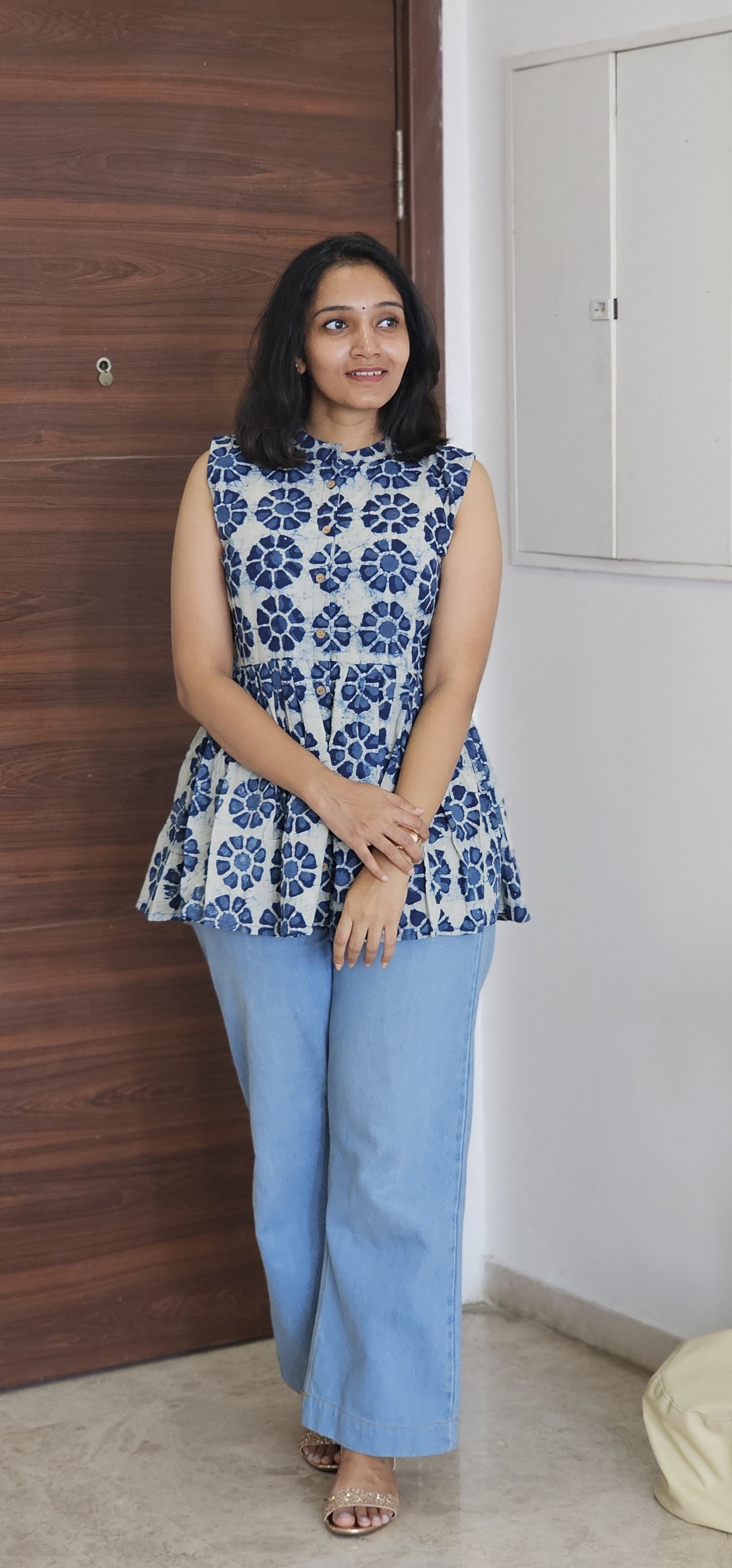 Indigo Muse - Dabu Handblock Printed Short Top