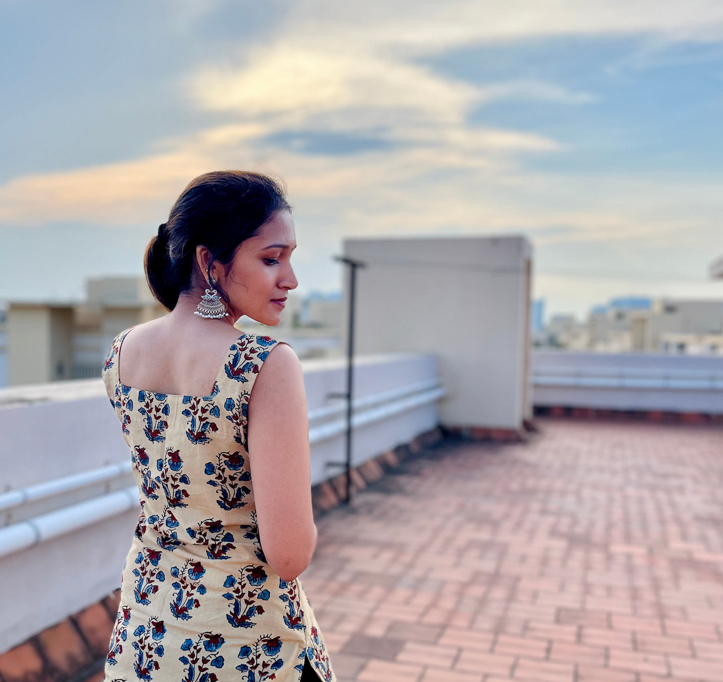 Akriti - Handblock Printed Ajrakh Kurta