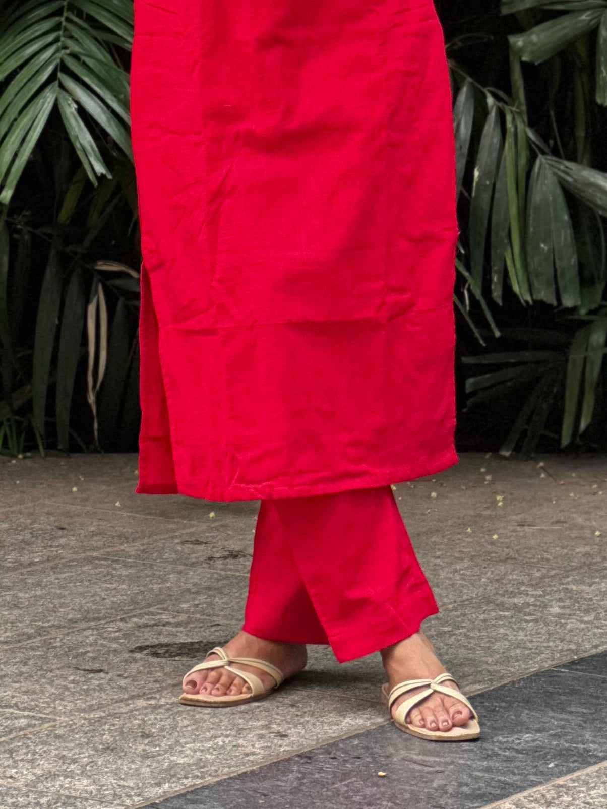 Gulmohar - Slub Cotton Straight Pants