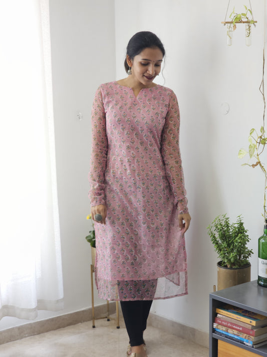 Meher - Kota Cotton Sanganeri Handblock Printed Kurta