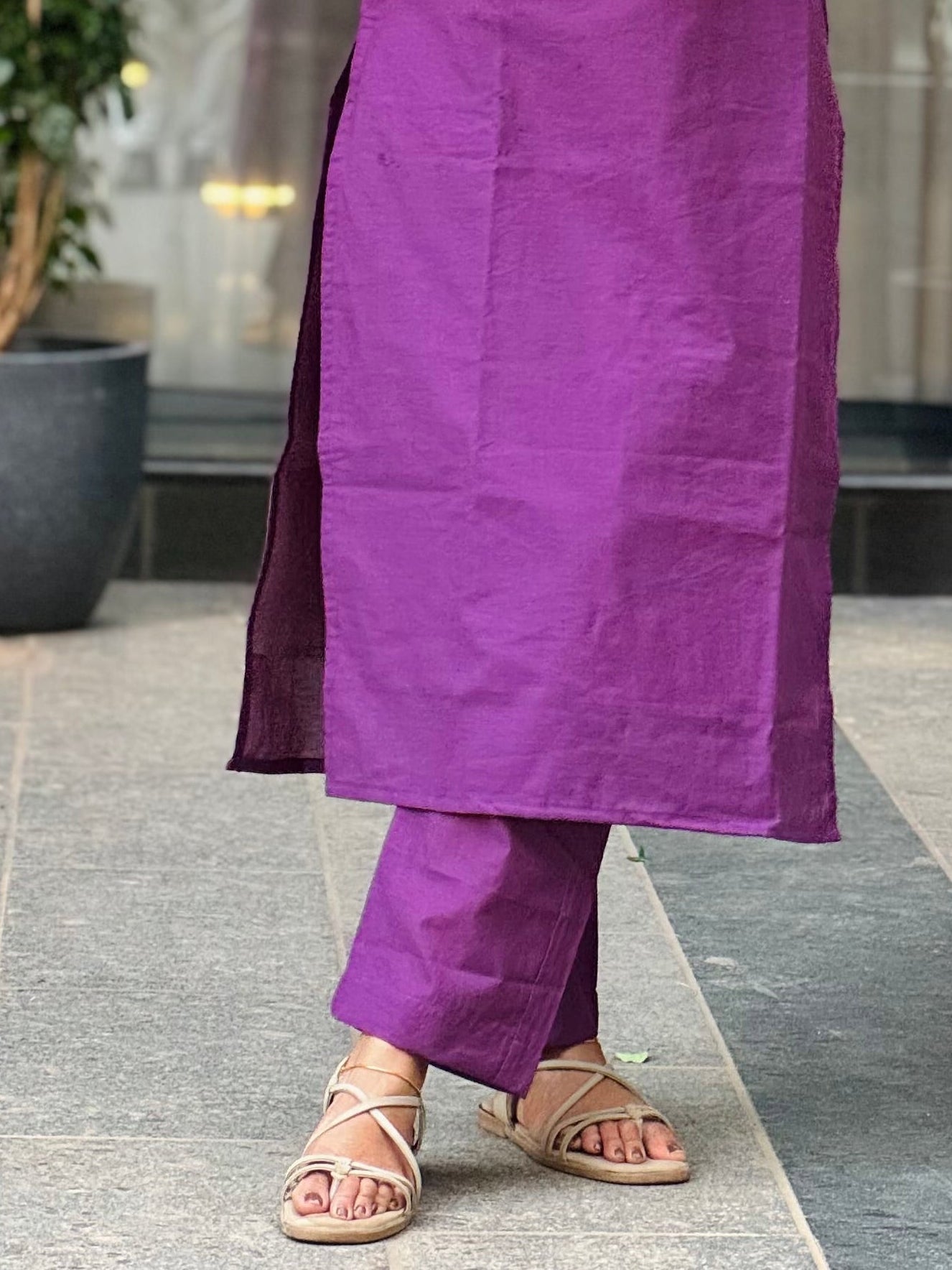 Vamika - Purple Chanderi Silk Pants