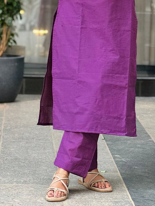 Vamika - Purple Chanderi Silk Pants