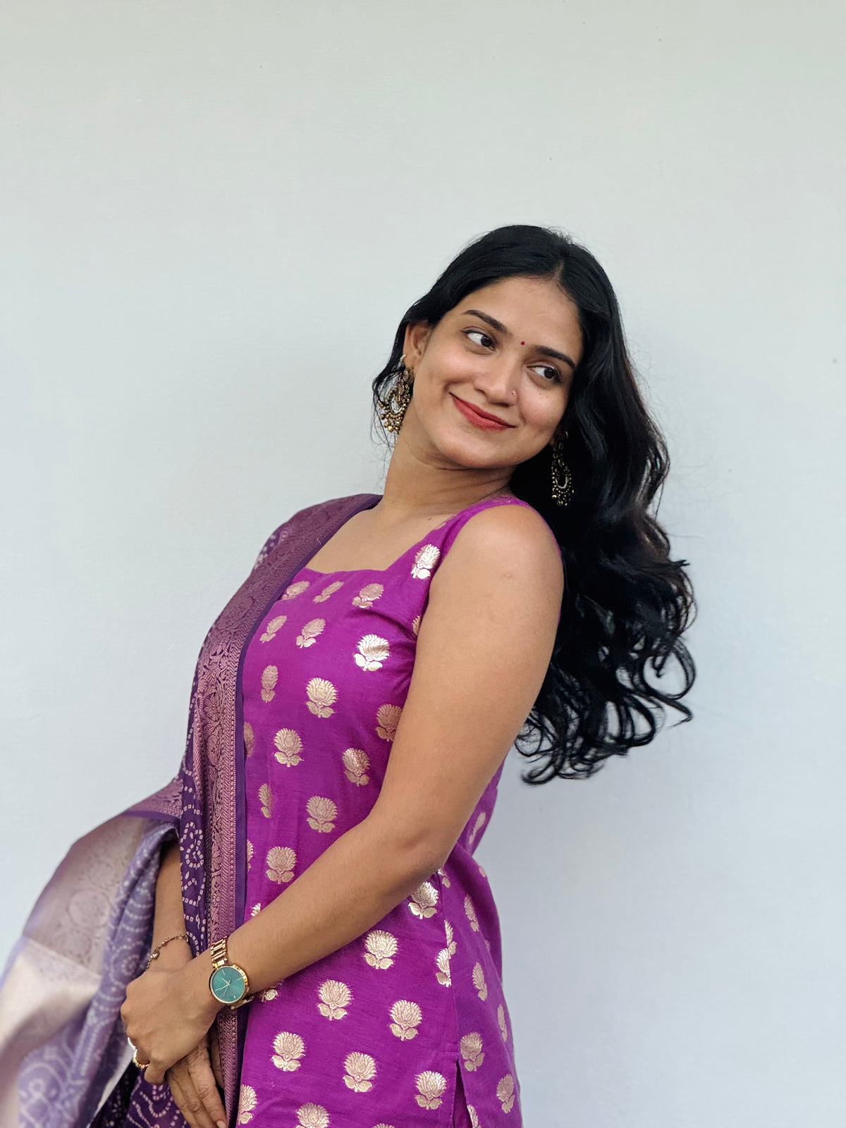 Raaga - Purple Semi Banarasi Silk Suit