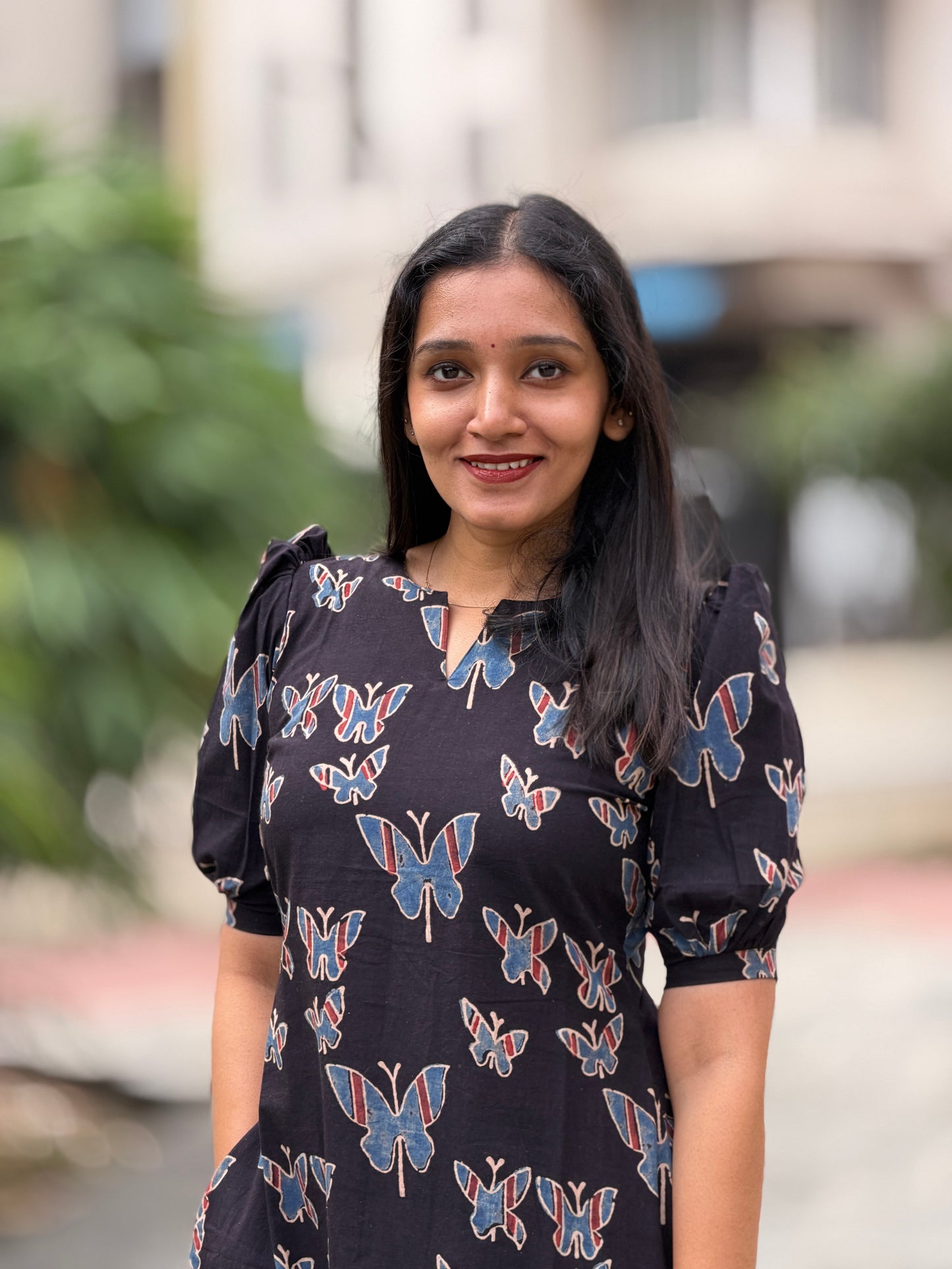 Butterfly Dreams - Ajrakh Handblock Printed Dress