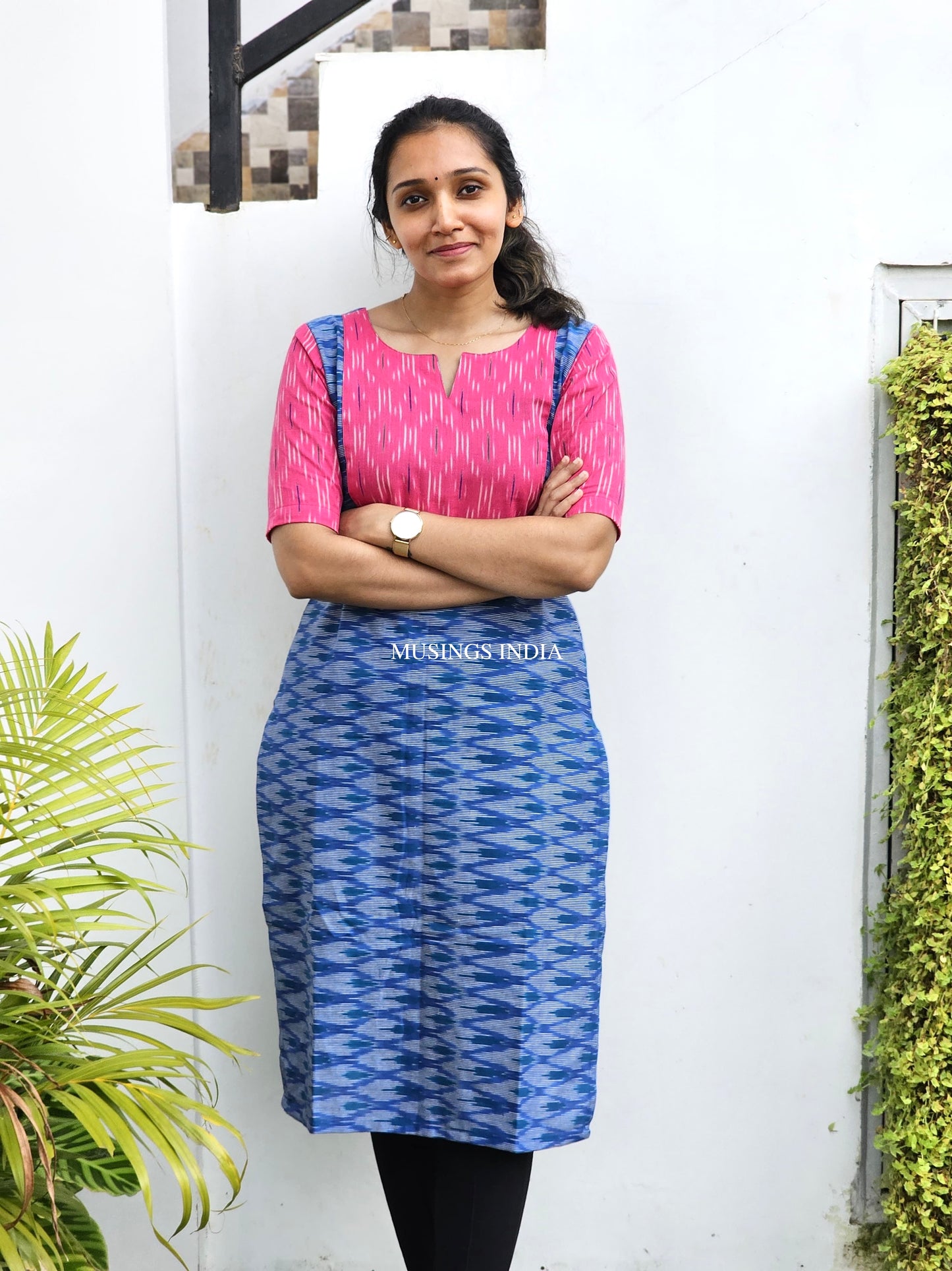 Neha - Ikkat Patchwork Kurta