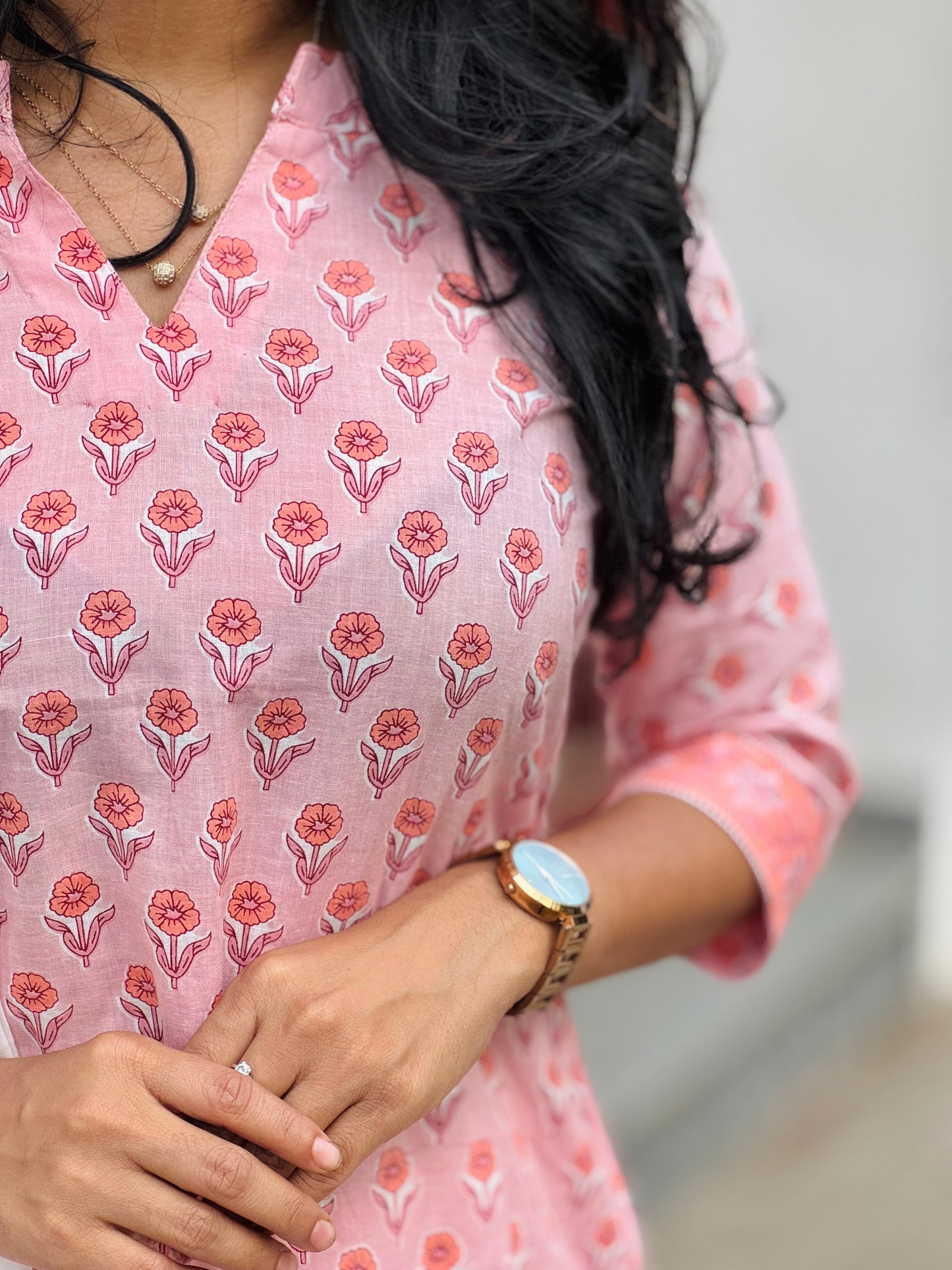 Farida - Sanganeri Handblock Printed Cotton Kurta Set