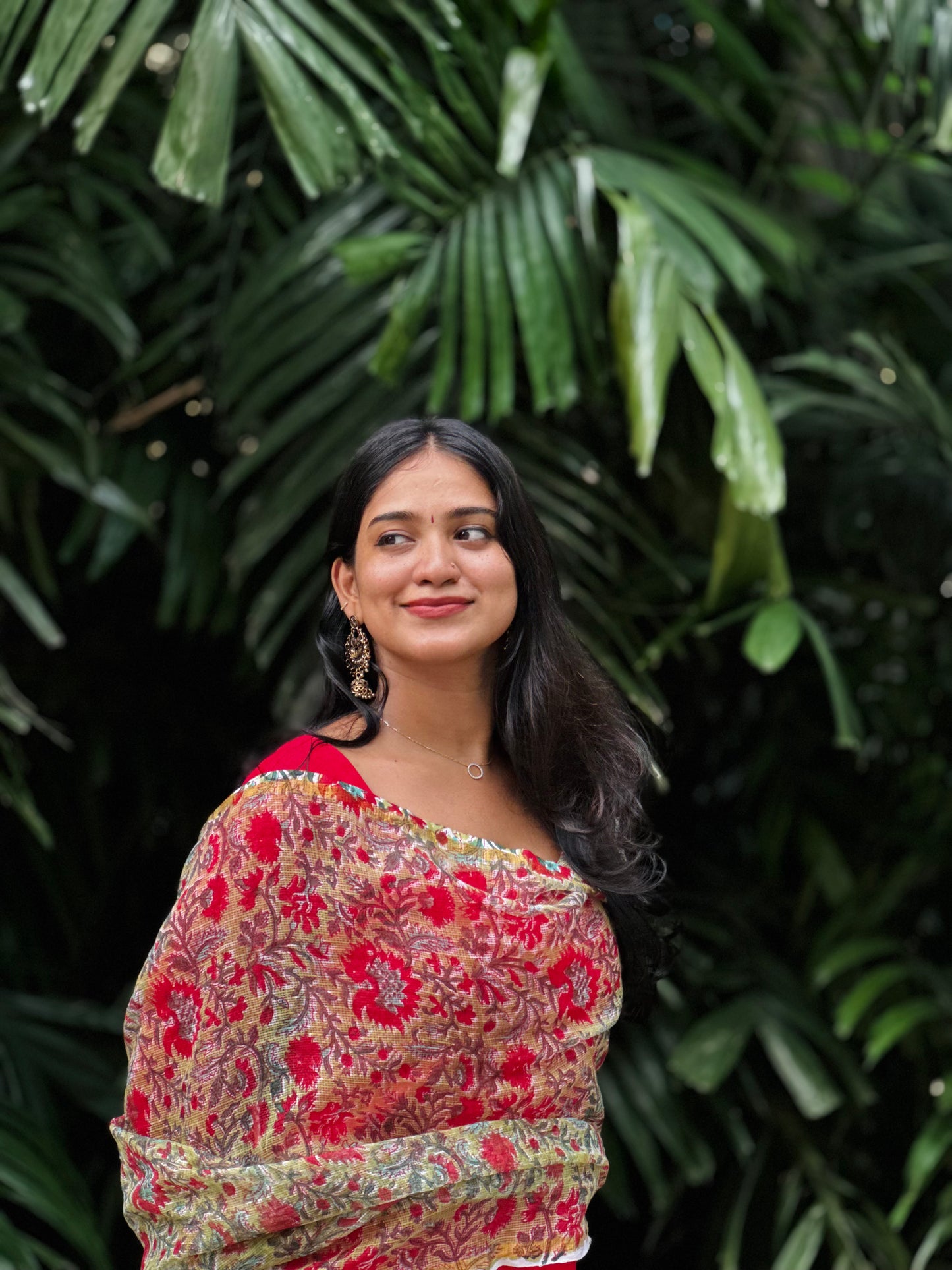 Gulmohar - Slub Cotton Kurta and Sanganeri Handblock Printed Dupatta Set