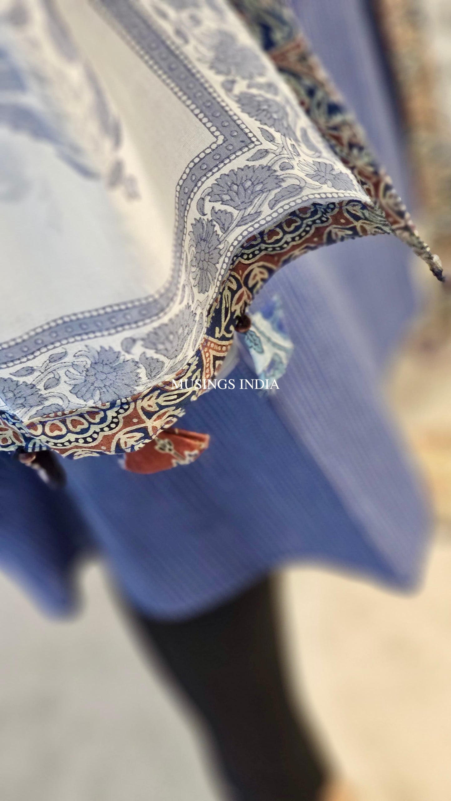 Roma - Kantha Stitched Kurta with Patchwork Dupatta