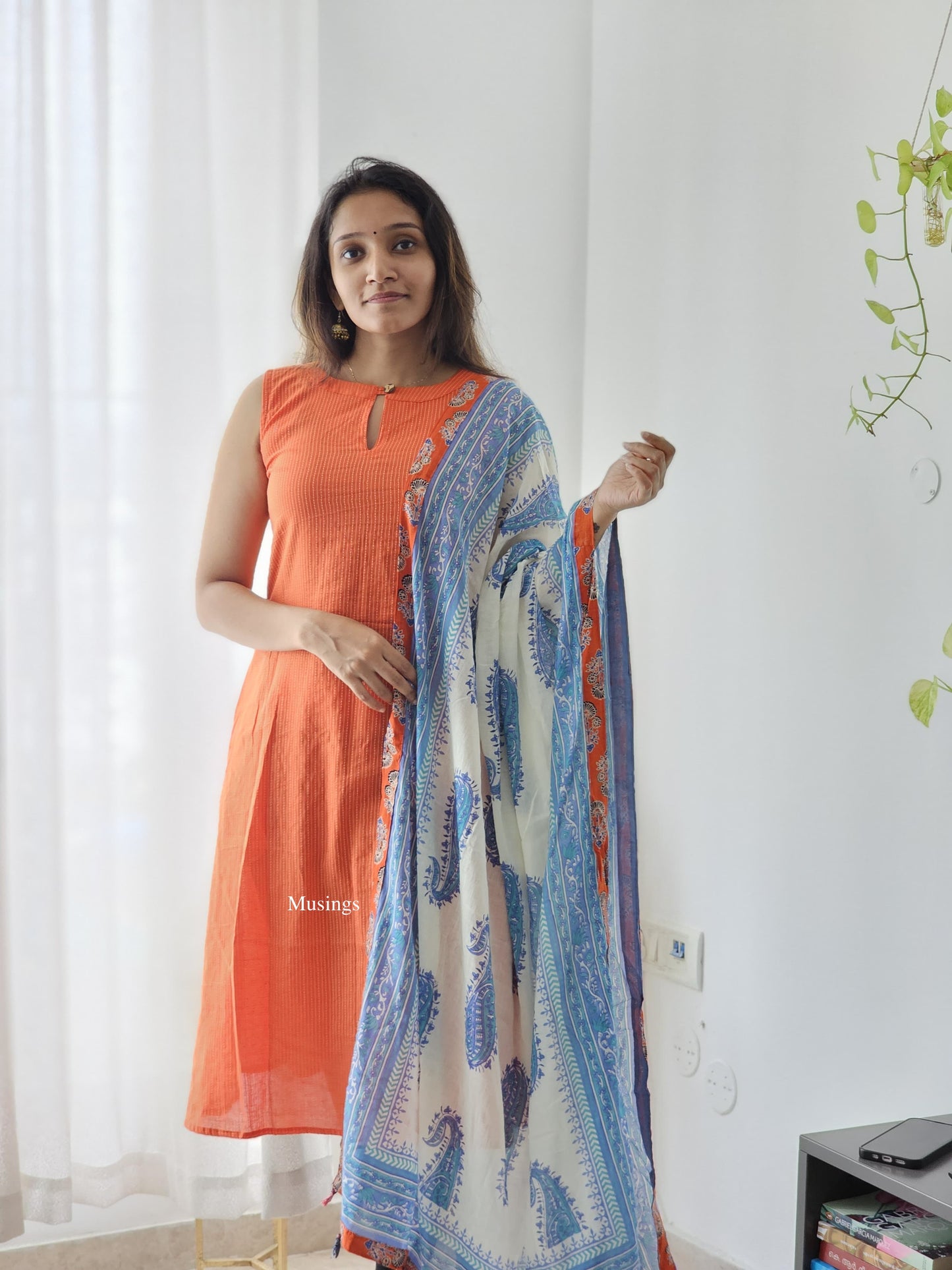 Madhuri - Kantha work x Patchwork Dupatta