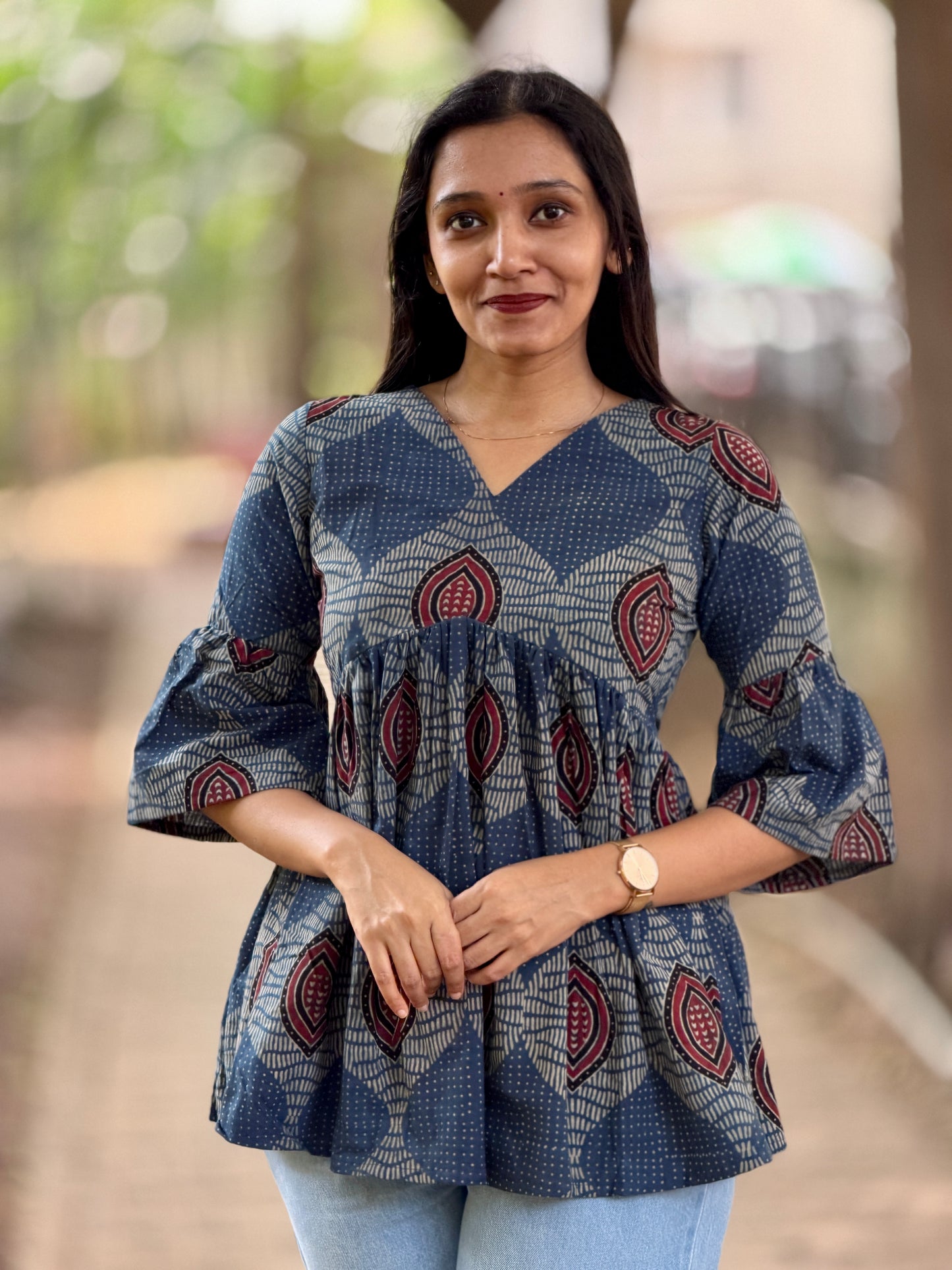 Kaathadi - Ajrakh Natural Dyed Short Kurta