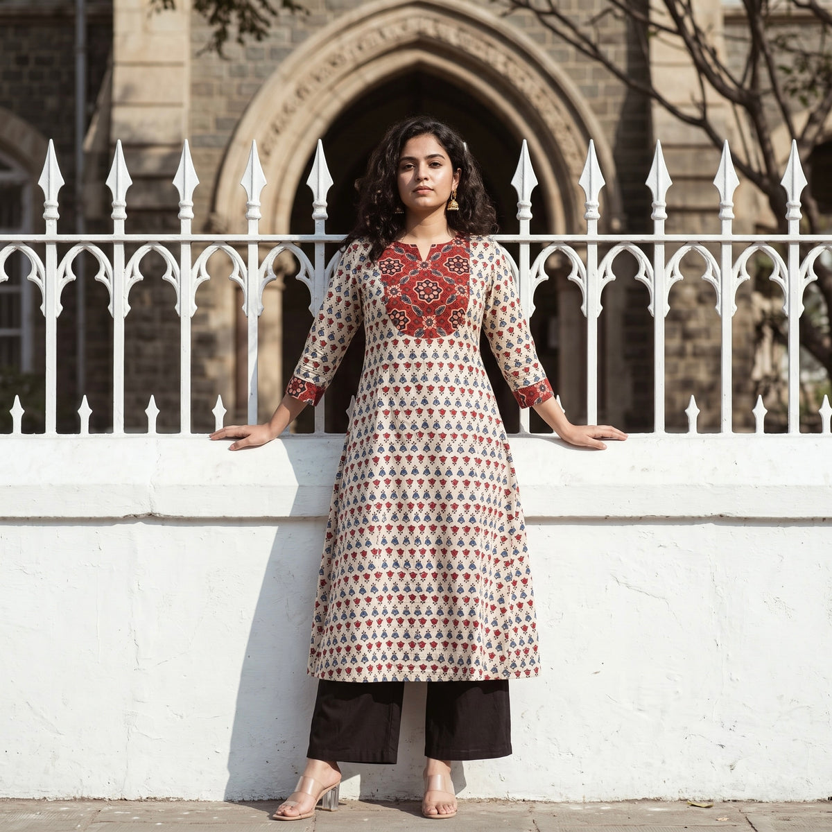 Spandana - Ajrakh Fusion A line Kurta