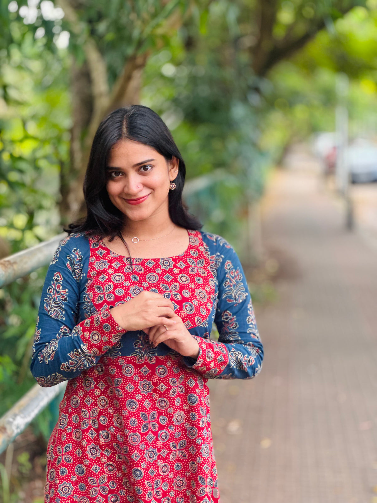 Mantra - Ajrakh Fusion A line Kurta
