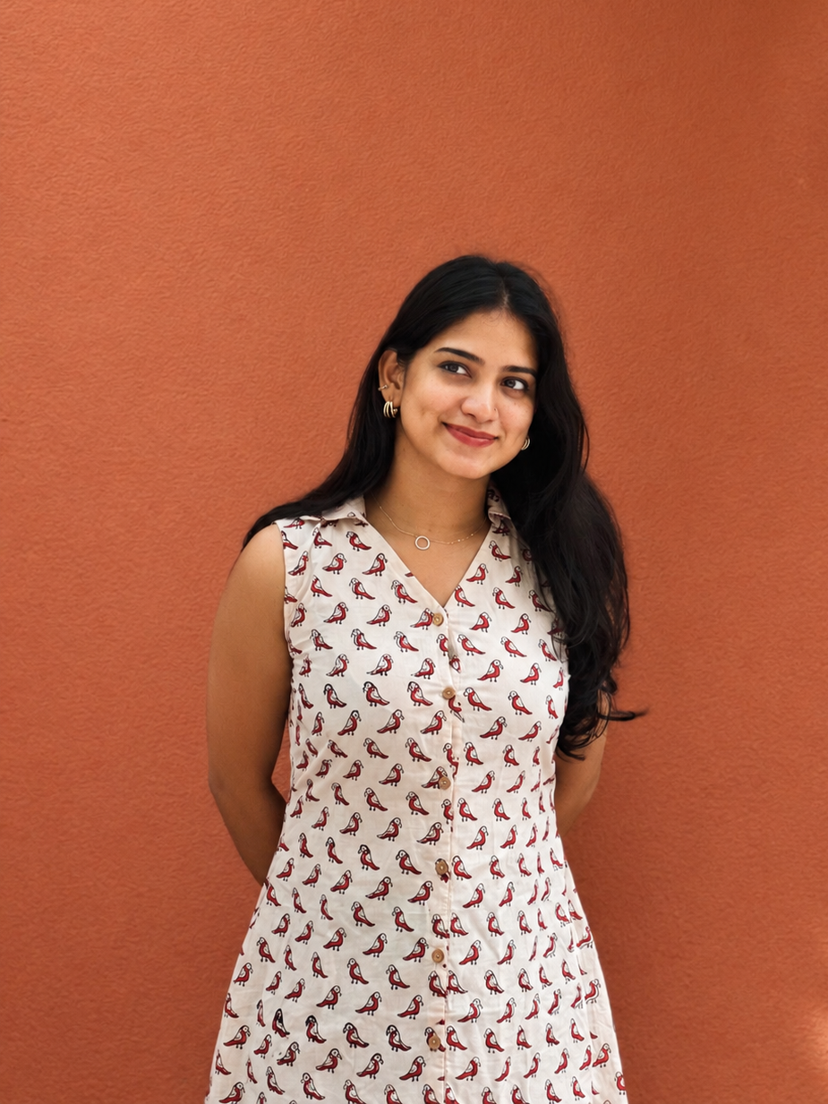 Suki - Bagru Handblock Printed Dress